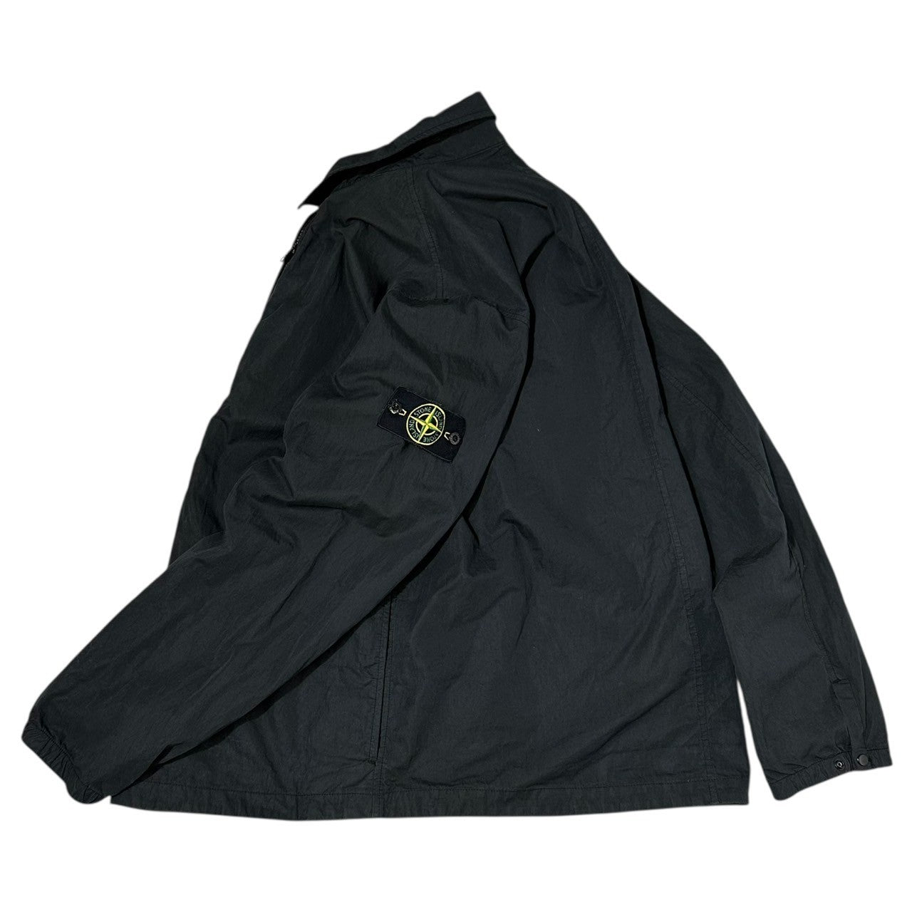 STONE ISLAND(ストーンアイランド) 23AW Garment Dye Cotton Nylon Poplin Zip-Up Blouson Jacket ガーメントダイ コットン ナイロン ポプリン ジップアップブルゾン ジャケット 721510408 XL ブラック