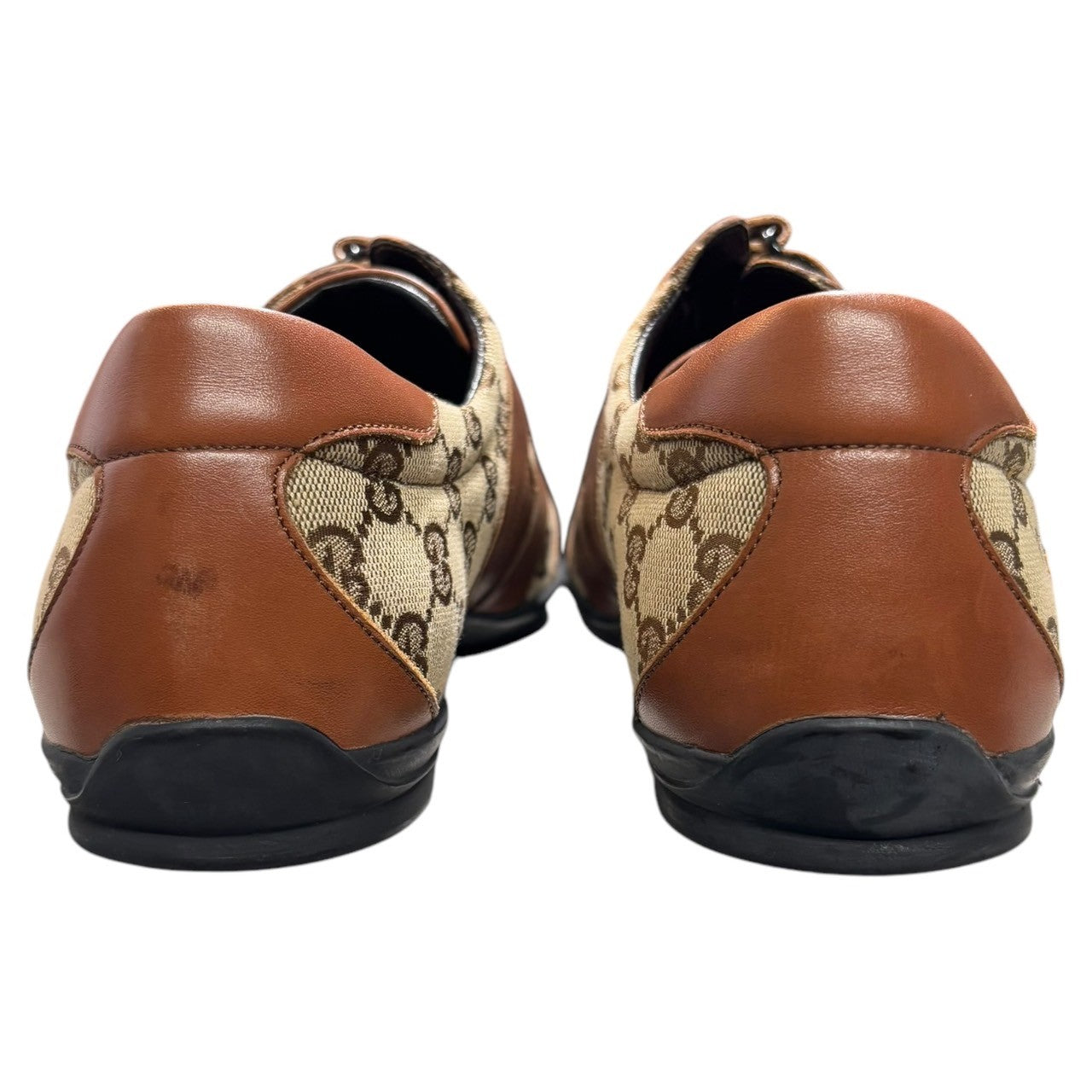 GUCCI(グッチ) GG canvas x leather combination shoes GGキャンバス レザー コンビ シューズ 091835 43 1/2(27.5cm) ブラウン×ベージュ