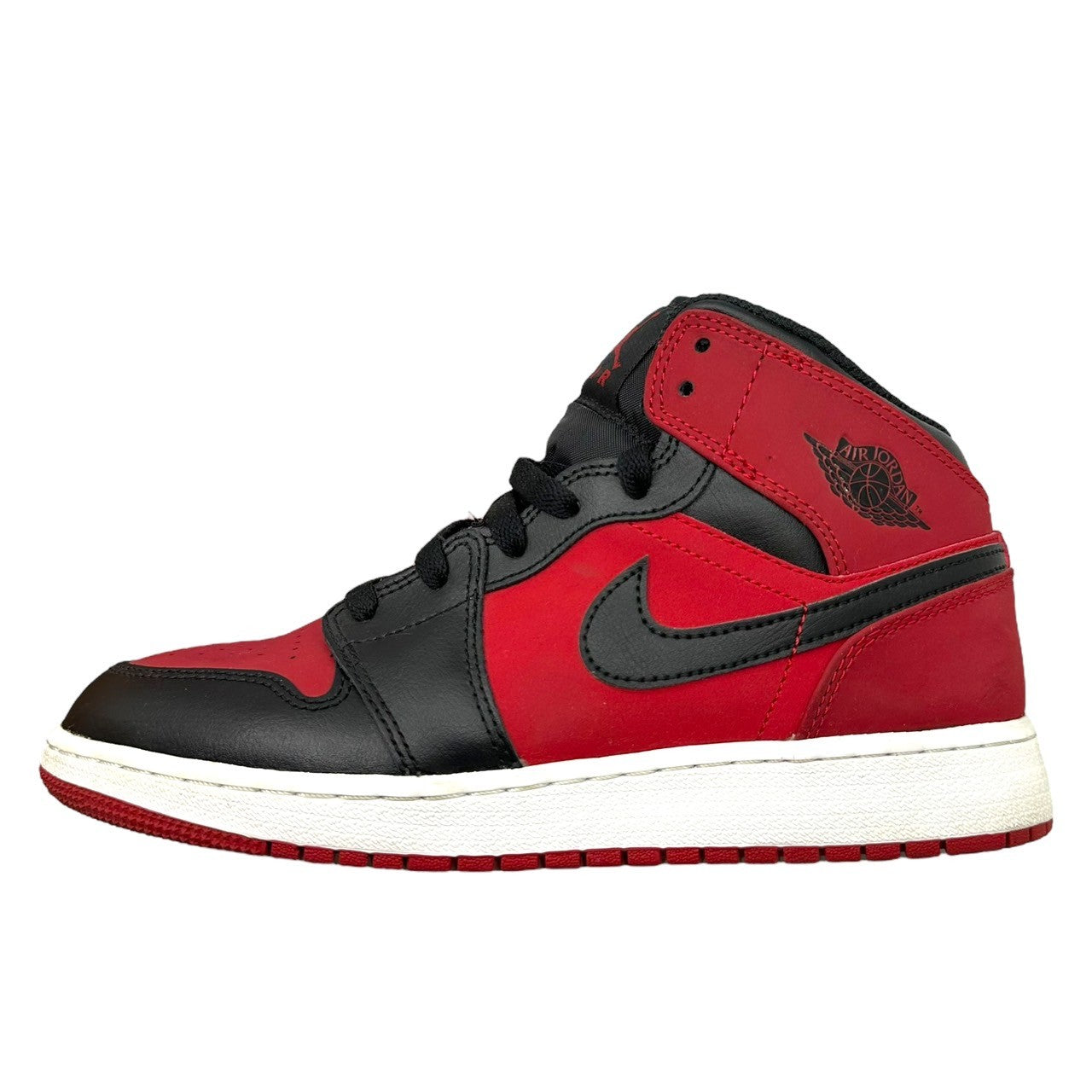 NIKE(ナイキ) AIR JORDAN 1 MID GYM RED BLACK (GS) エアジョーダン1 ミッド "ジム レッド ブラック” 554725-610 24cm ブラック×レッド ハイカット スニーカー