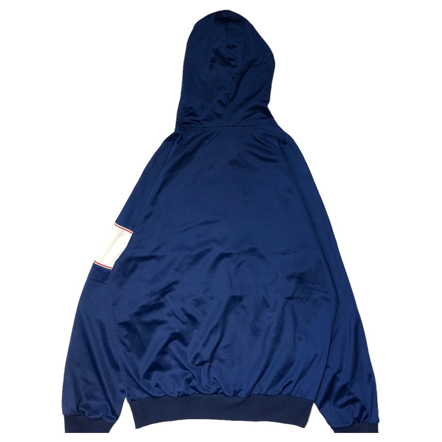 adidas(アディダス) 80's vintage hooded track jacket ヴィンテージ フーデッド トラック ジャケット US M ネイビー×ホワイト×レッド 80年代 ハンガリー製 万国旗タグ