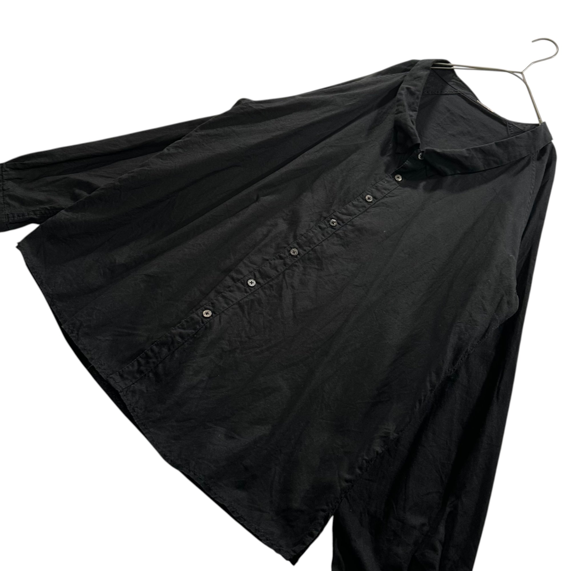 kapital(キャピタル) Asymmetrical Collar Wide-Sleeve L/S Shirt 変形 襟 ワイド 長袖 シャツ 4(XL程度) ブラック