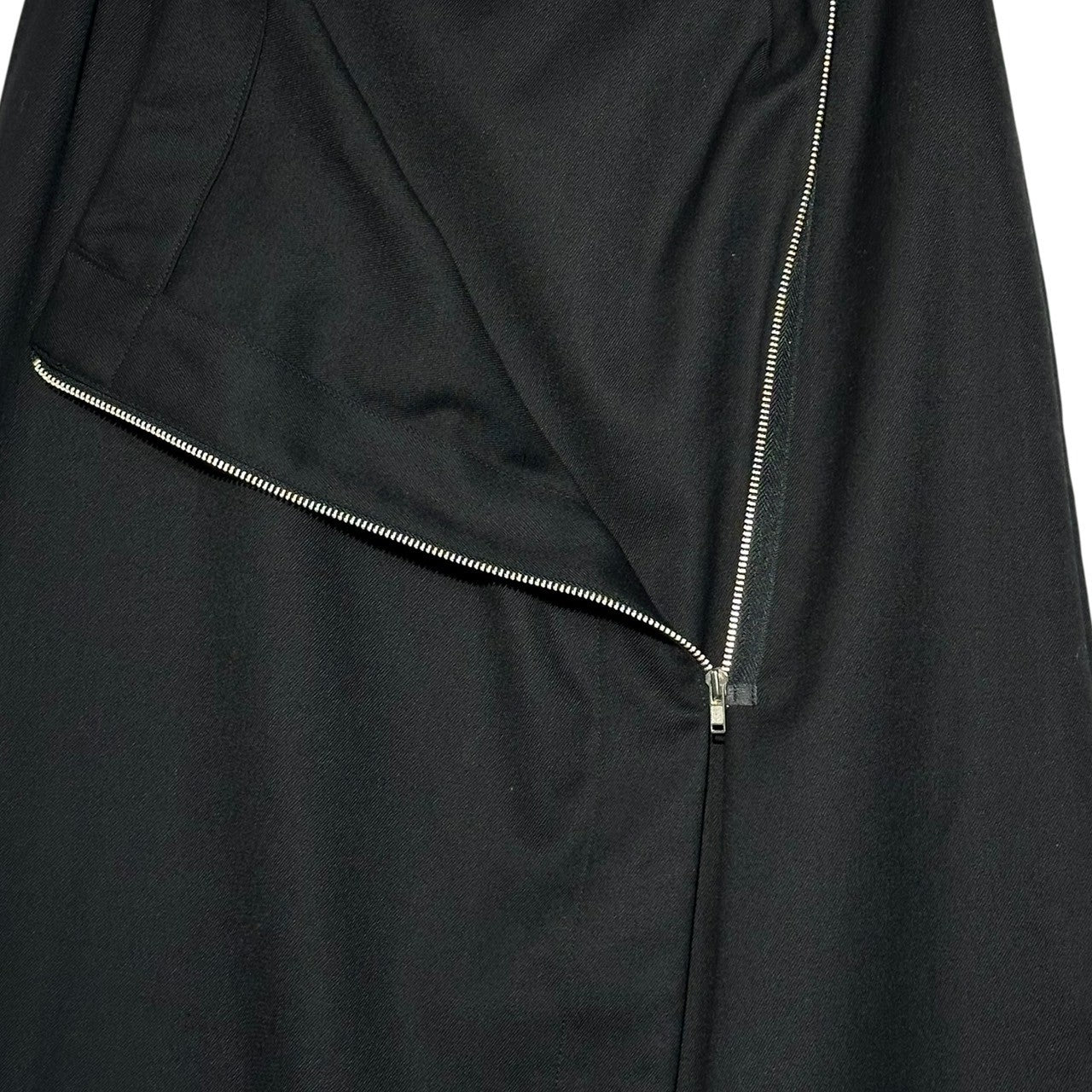 tricot COMME des GARCONS(トリココムデギャルソン) 89AW Vintage Front Zip Design Wool Long Skirt ヴィンテージ フロントジップ デザイン ウール ロング スカート TS-08026 M ブラック AD1989 川久保玲 本人期