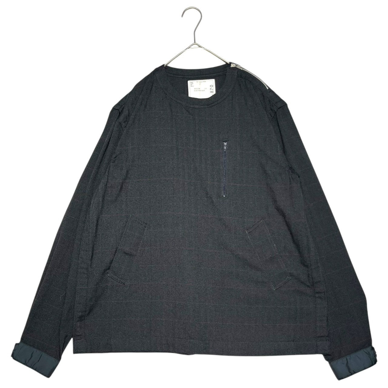 sacai(サカイ) PULL OVER SHIRTS ヘリンボーン チェック ナイロン プルオーバー シャツ 15-00870M 2 グレー ジャケット