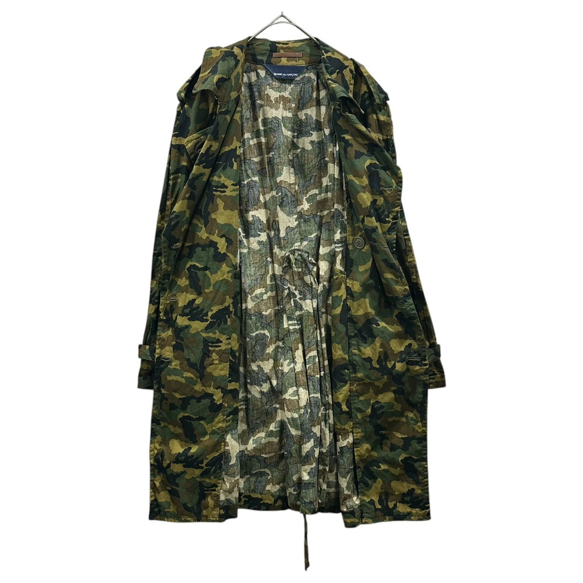 COMME des GARCONS(コムデギャルソン) 1998SS Aoyama-Limited Camouflage Trench Half-Coat 青山 限定 カモフラ トレンチ ハーフ コート KX-814190 FREE カーキ AD1997 90s アーカイブ