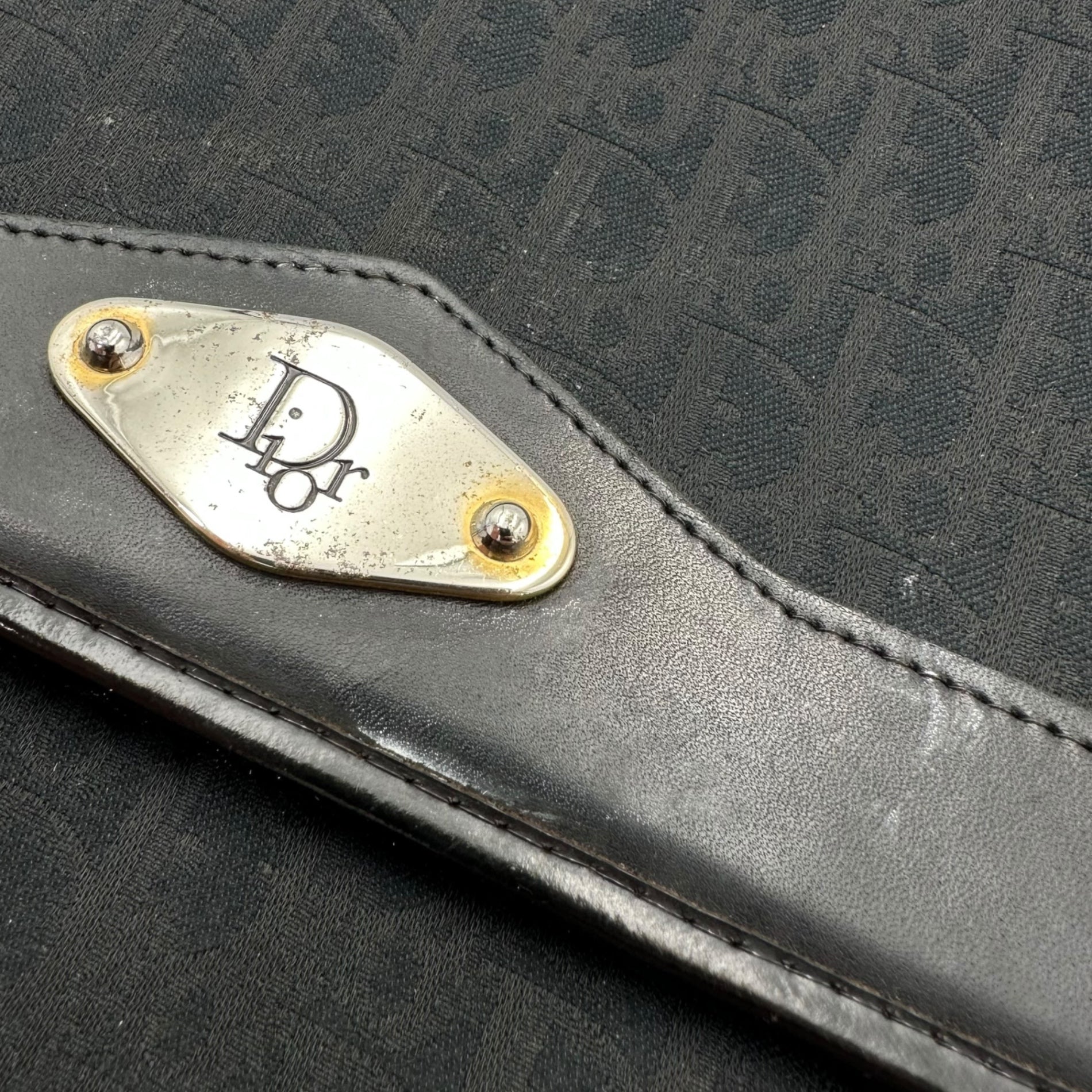 Christian Dior(クリスチャンディオール) Vintage Trotter Chain Shoulder Bag ヴィンテージ トロッター チェーン ショルダー バッグ ネイビー