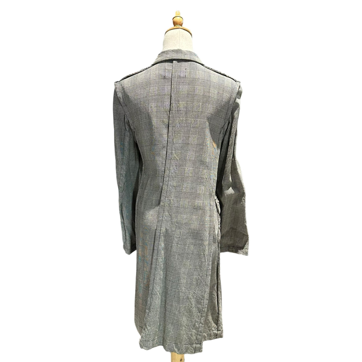 robe de chambre COMME des GARCONS(ローブドシャンブルコムデギャルソン) 1999SS Wool and Nylon Glen Check Half Coat ウール ナイロン グレンチェック ハーフ コート RJ-100040 FREE ブラック×アイボリー AD1998 90s アーカイブ
