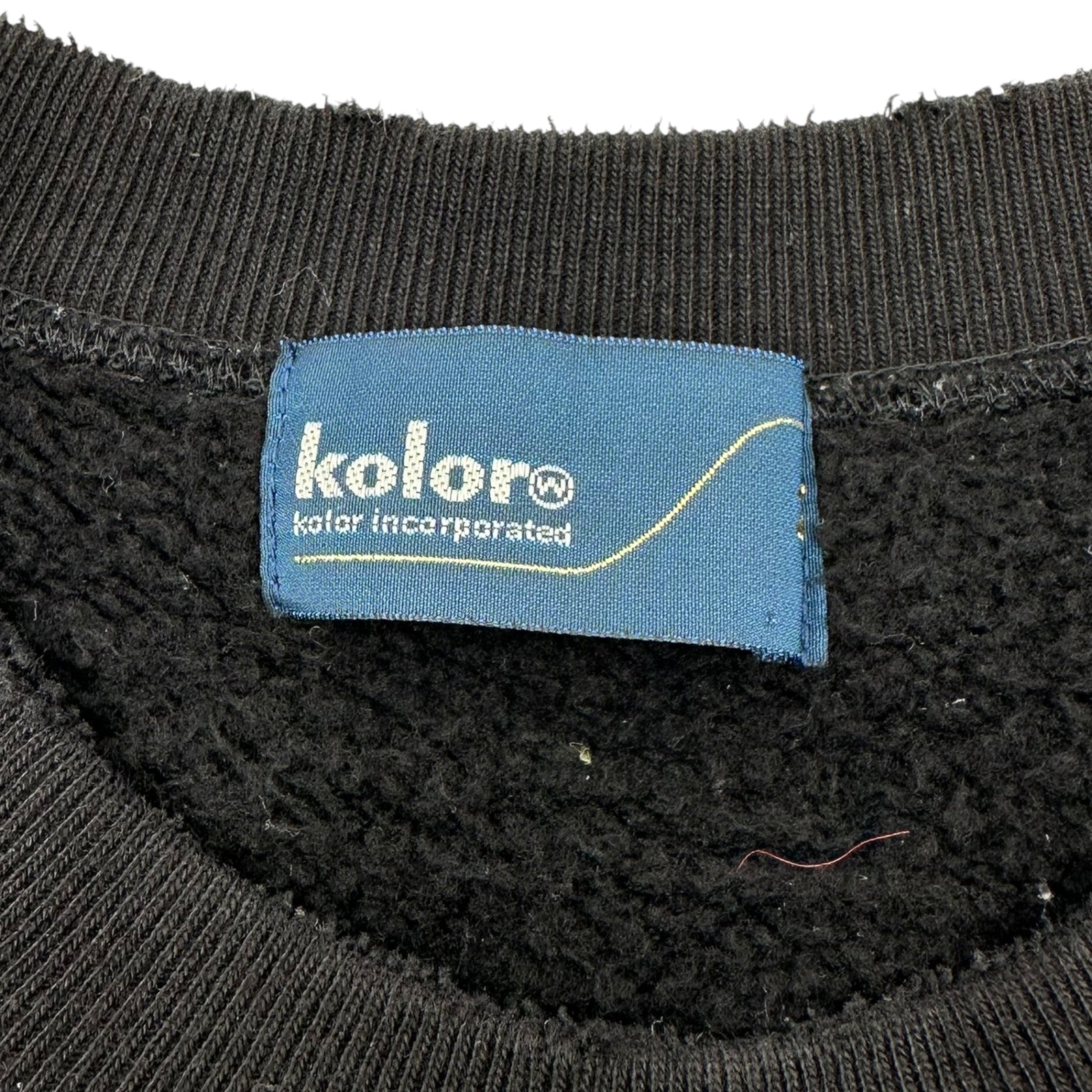 kolor(カラー) 22AW Vintage processed logo-printed crew neck sweatshirt ヴィンテージ加工 ロゴ プリント クルーネックス ウェット 22WCL-T09206 2 ブラック トレーナー