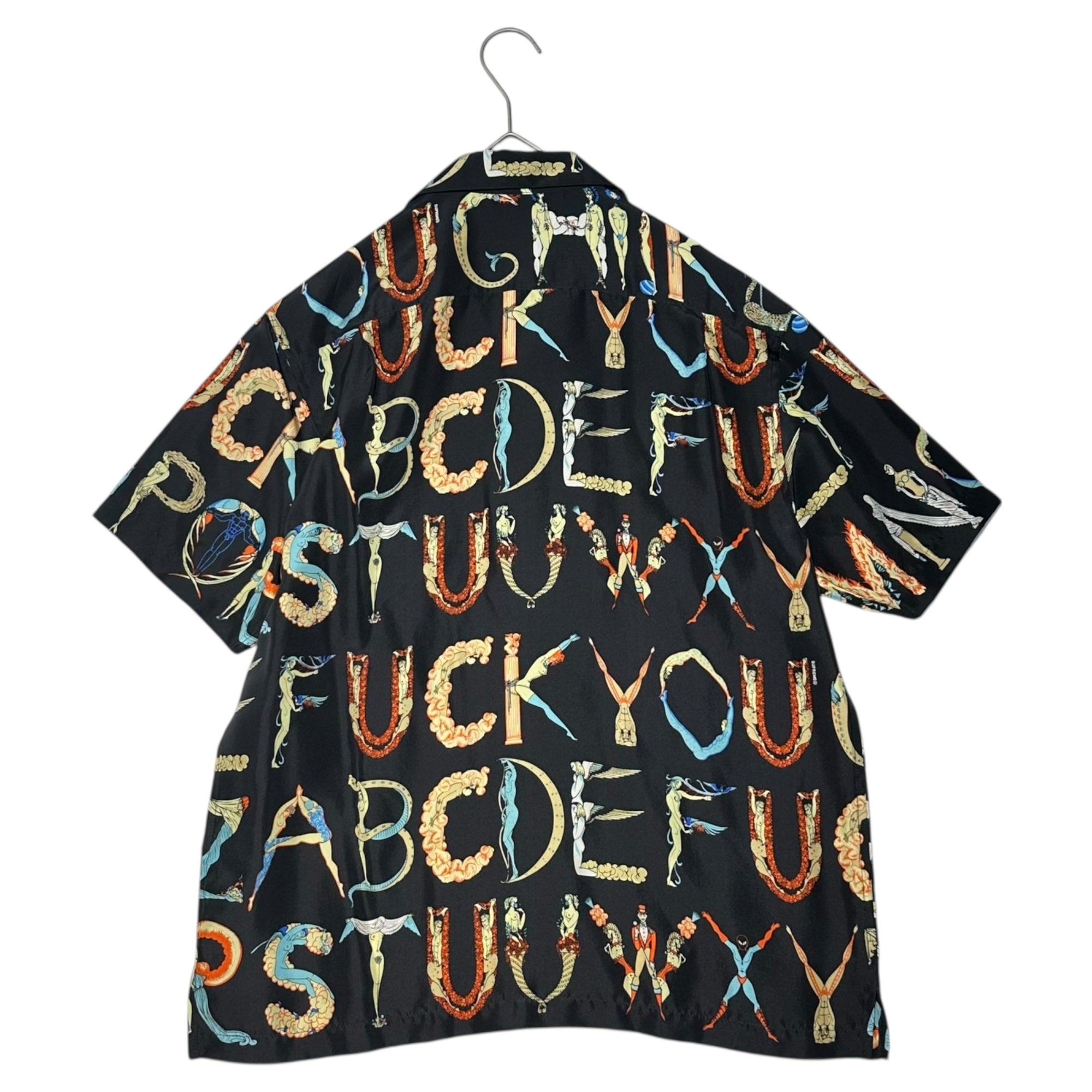 SUPREME(シュプリーム) 18SS Alphabet Silk Shirt アルファベット シルク 半袖 シャツ S ブラック×マルチカラー