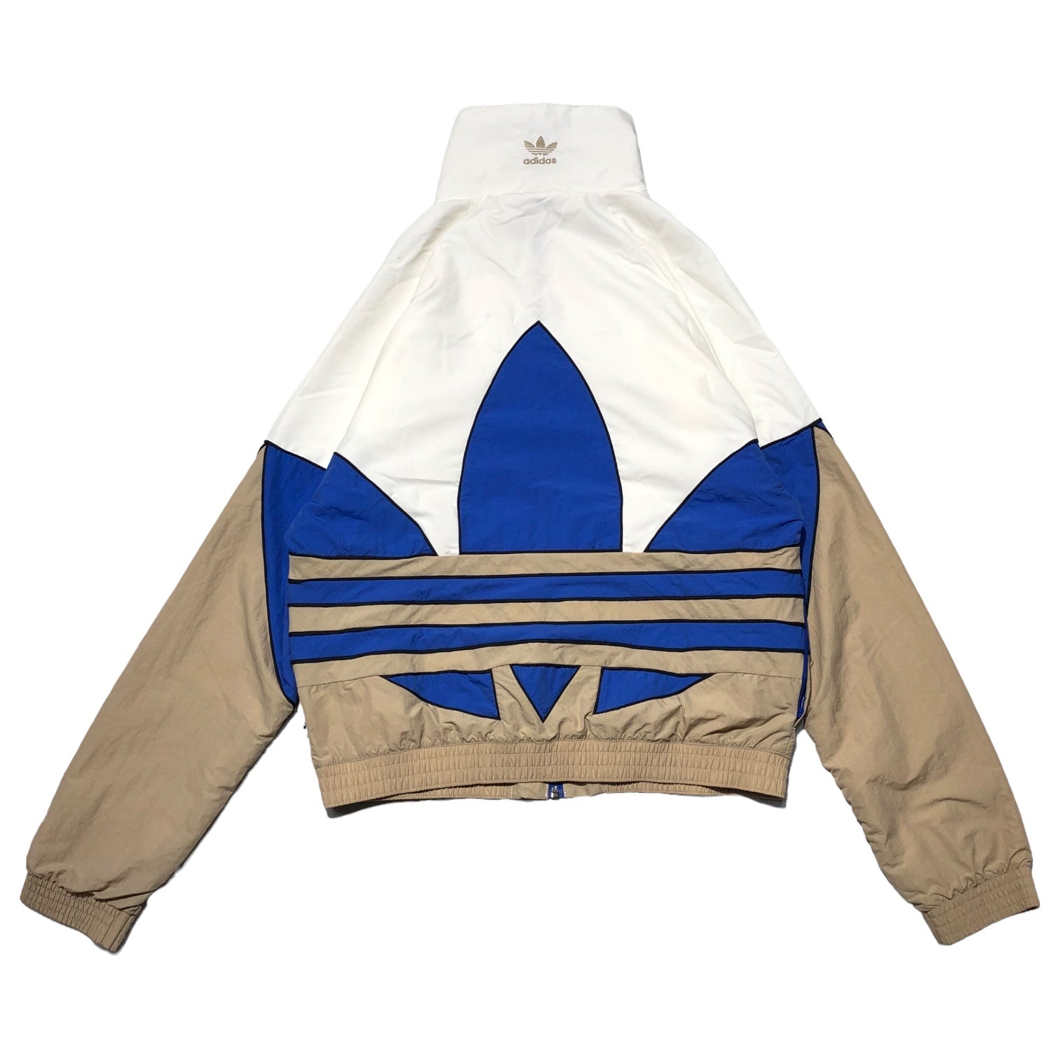 adidas originals(アディダスオリジナルス) ビッグ トレフォイル ウーブン トラックトップ GE0865 S ホワイト×ブルー×ベージュ