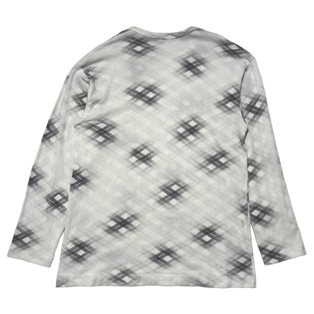 COMME des GARCONS HOMME(コムデギャルソンオム) 99ssFaint check cotton/polyknit sew かすれ チェック コットン ポリニットソー カットソー 長袖 HT-040220 表記なし(L程度) ホワイト AD1998 田中オム