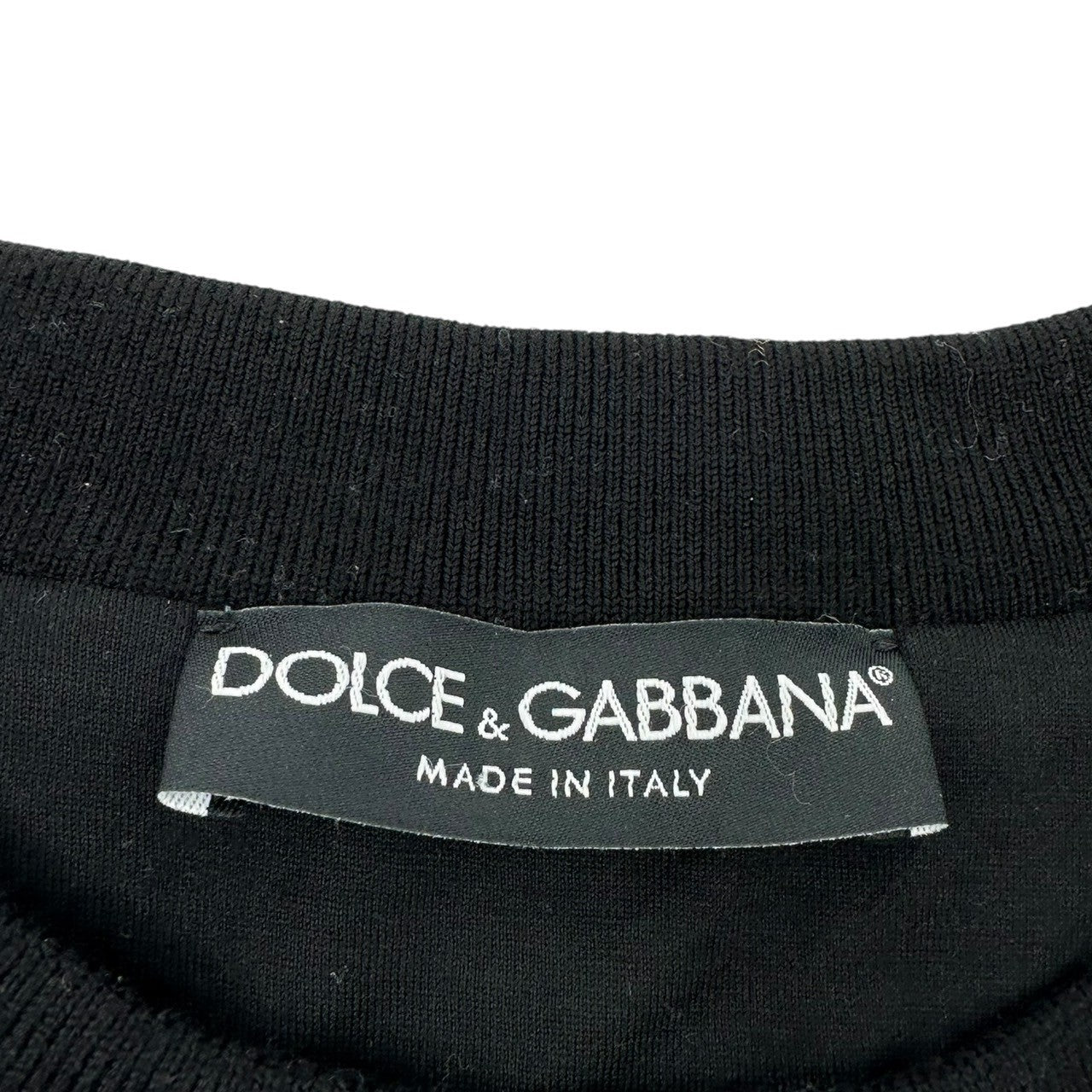 DOLCE&GABBANA(ドルチェ&ガッバーナドルガバ) Cowboy Dot Graphic Jacquard Sweatshirt カウボーイ ドット グラフィック ジャガード スウェット G9GR5T FPMGA 56(XXXL程度) ブラック×ホワイト