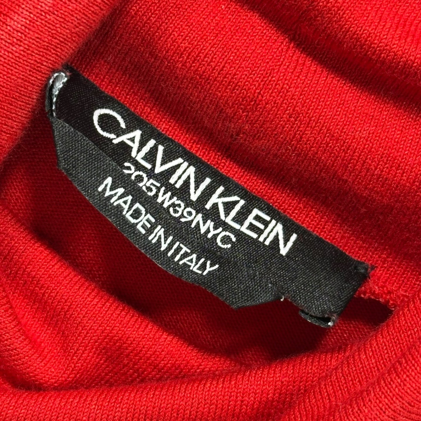 CALVIN KLEIN 205W39NYC(カルバンクライン) Turtleneck Cotton Knit Top タートルネック コットン カットソー 2053421 XS レッド 長袖 Tシャツ