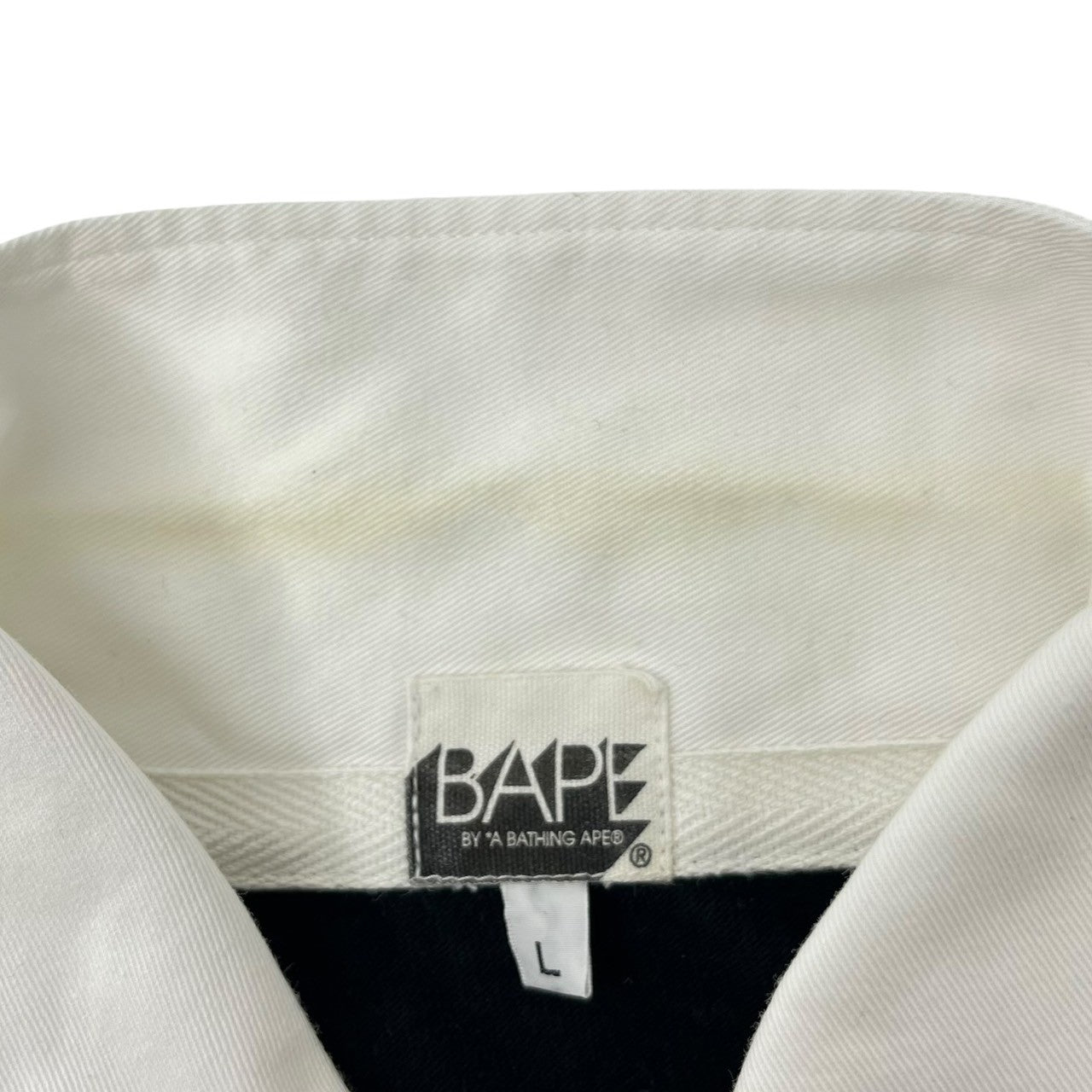 BAPE BY A BATHING APE(ベイプ バイ アベイシングエイプ) 00's Multi-color switching one-point logo polo shirt マルチカラー 切替 ワンポイントロゴ ポロシャツ L マルチカラー ボーダー