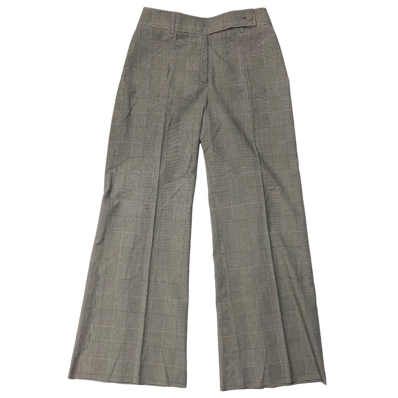 GIORGIO ARMANI(ジョルジオアルマーニ) Glen check wide flare slacks グレンチェック ワイド フレア  スラックス 42(XL程度) グレー パンツ