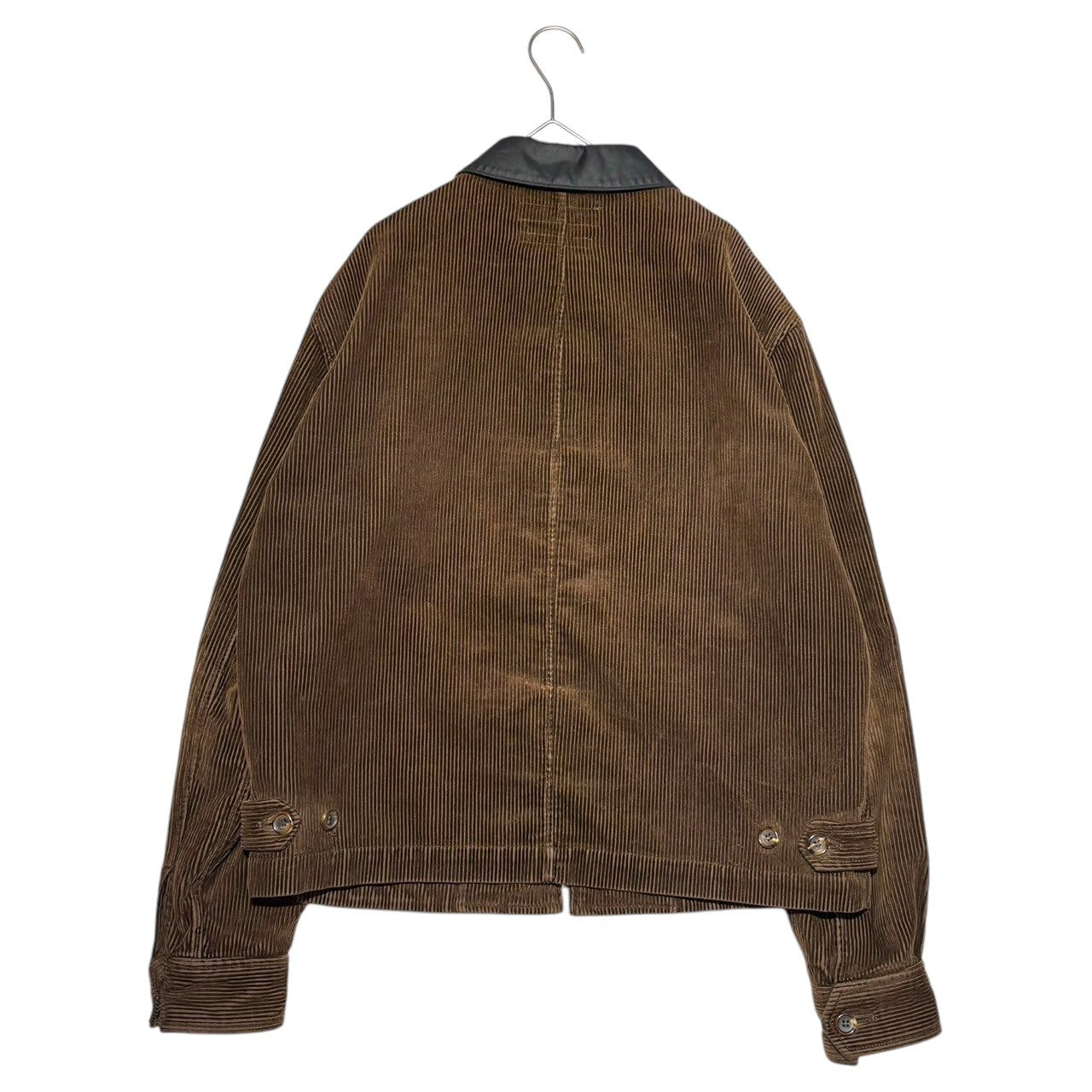 COMME des GARCONS SHIRT(コムデギャルソンシャツ) 90's Nylon collar zip-up corduroy jacket 90年代 襟 ナイロン ジップアップ コーデュロイ ジャケット S ブラウン×ブラック