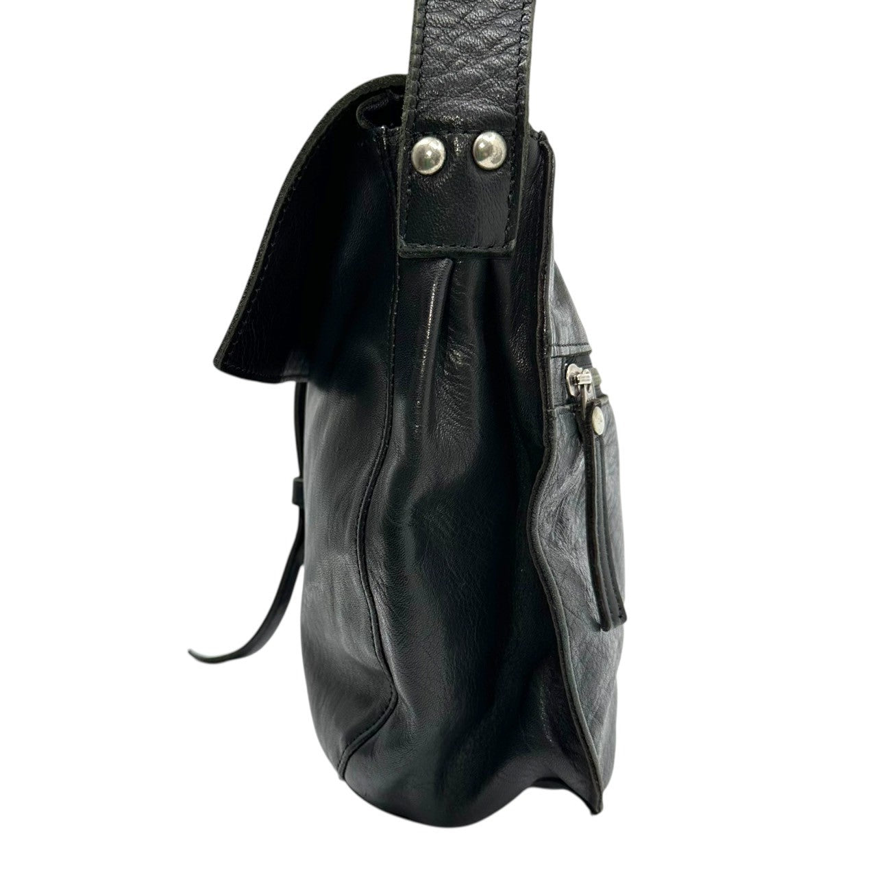 Y's(ワイズ) Horse Leather Shoulder Bag ホース レザー ショルダー バッグ YY-I21-760 ブラック