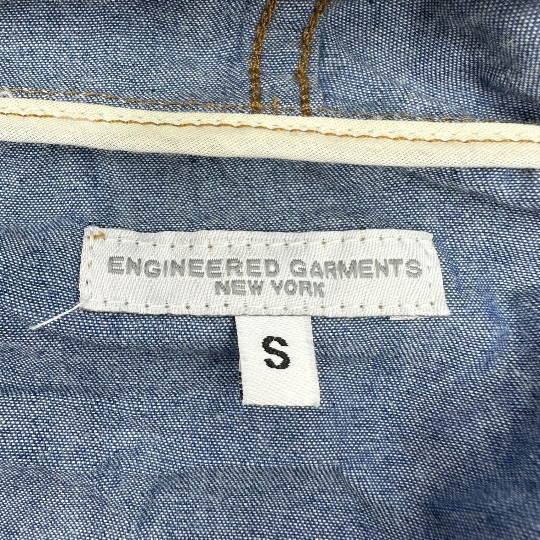 Engineered Garments(エンジニアードガーメンツ) 21AW CAGOULE SHIRT - DENIM カグール シャツ デニム S ブルー アノラック パーカー プルオーバー シャンブレー