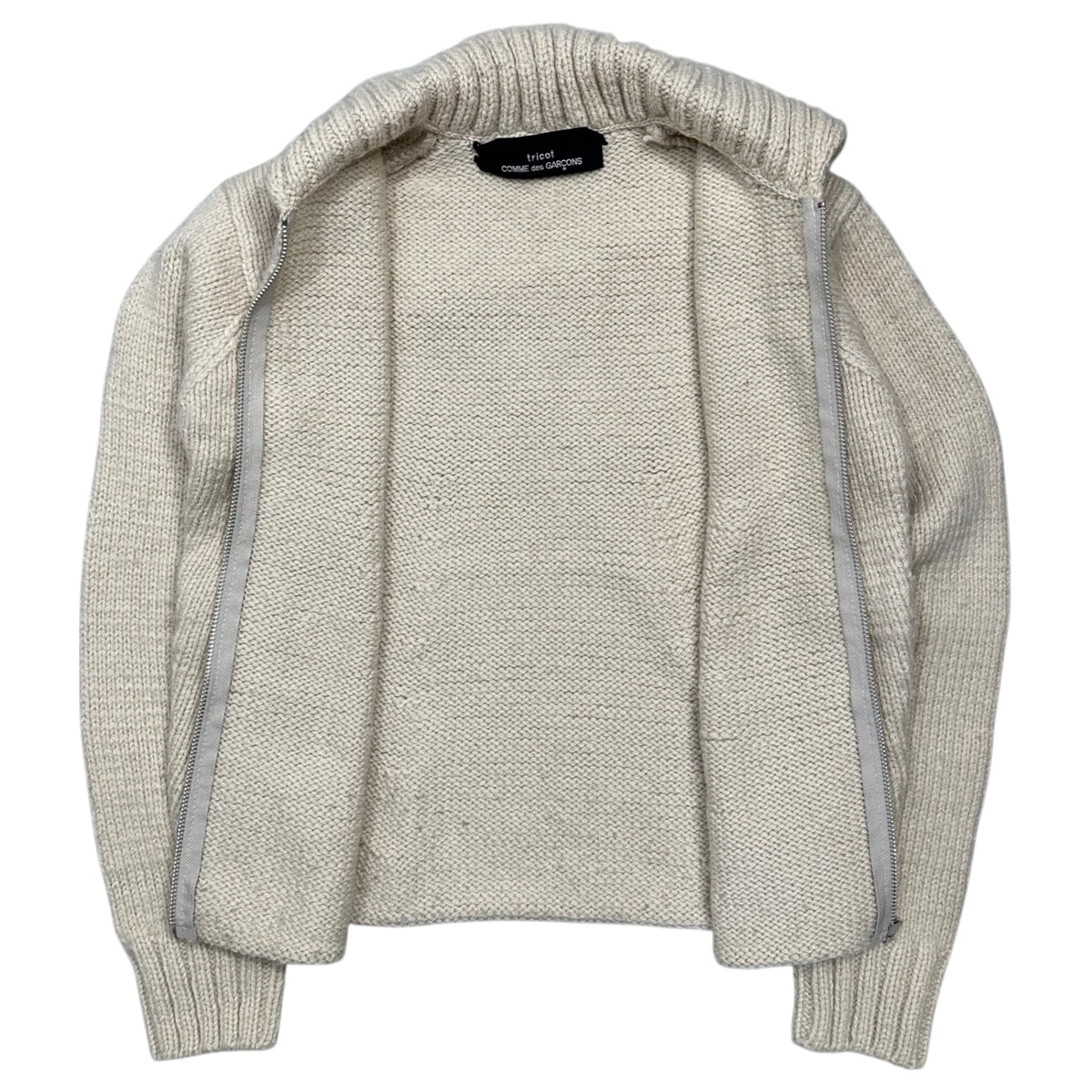 tricot COMME des GARCONS(トリココムデギャルソン) 1999AW Short-Length Collared Zip-Up Knit ショート レングス 襟 付き ジップ アップ ニット TN-040330 FREE アイボリー AD1999 90s アーカイブ