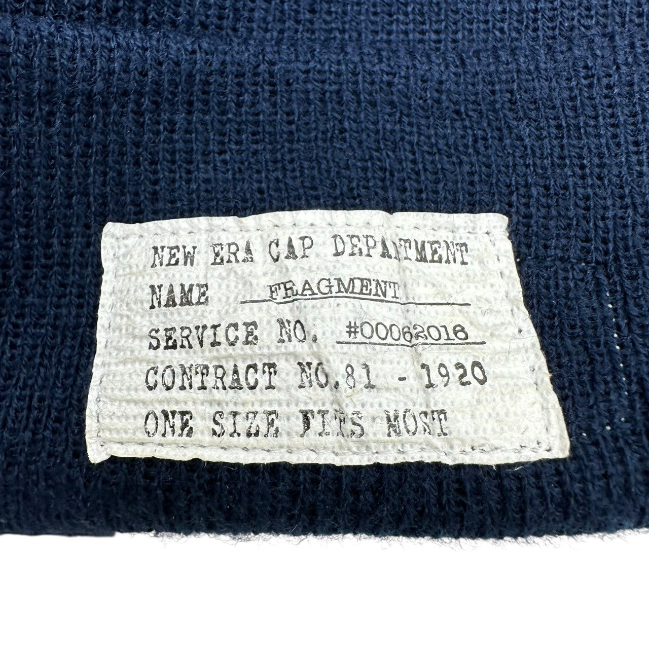 NEW ERA x Fragment Design(ニューエラ × フラグメント デザイン) Patch Logo Knit Cap パッチ ロゴ ニット帽 ネイビー×ホワイト