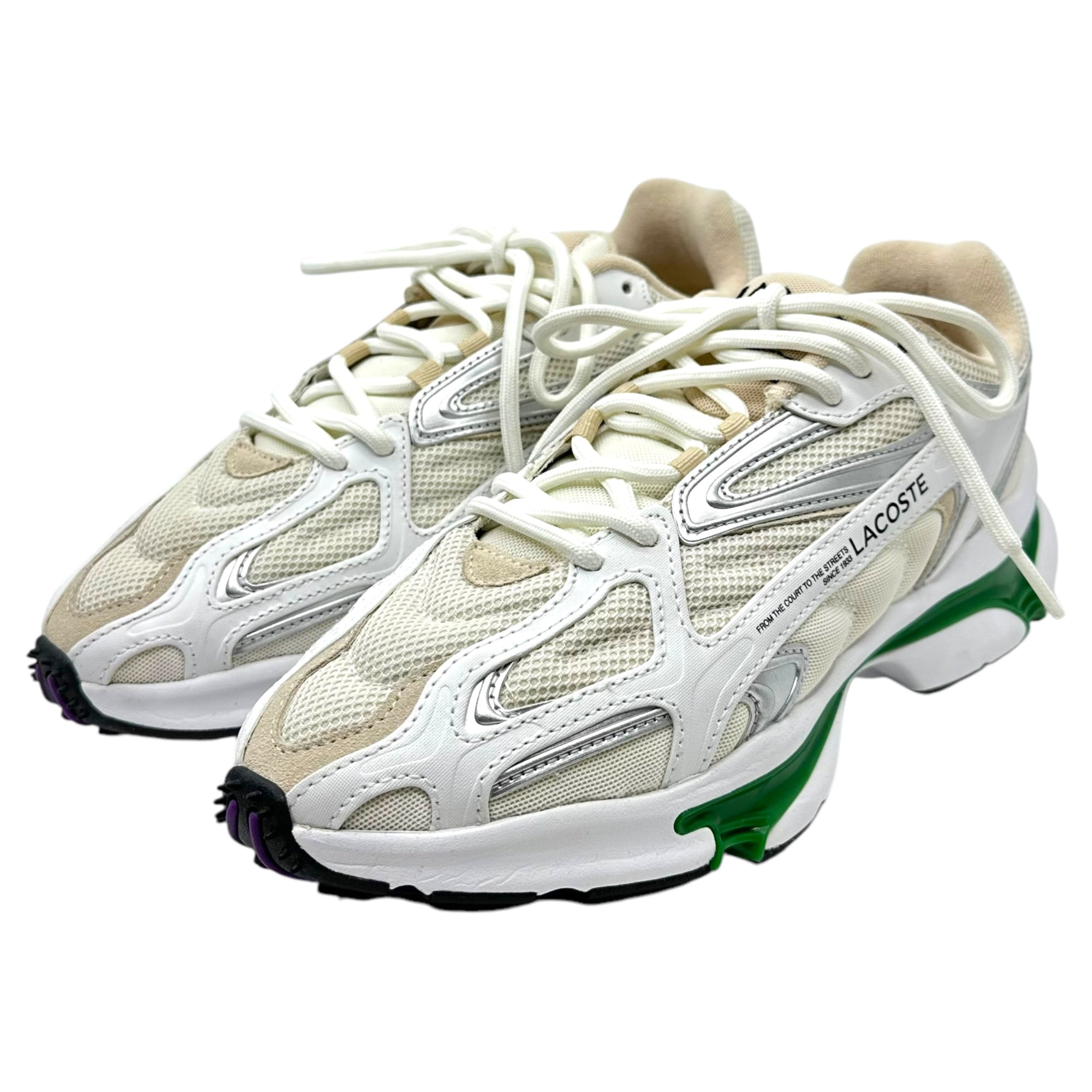 LACOSTE(ラコステ) L003 2K24 124 1 SFA ローカット スニーカー 747SMA0013082 27.5cm ホワイト×グリーン