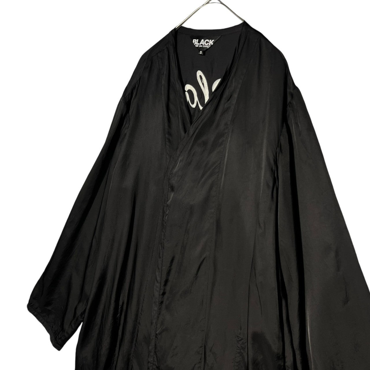 BLACK COMME des GARCONS(ブラックコムデギャルソン) 21SS Product washing back embroidery long liner coat 製品洗いバック刺繍ロングライナーコート 1G-C005 S ブラック AD2020