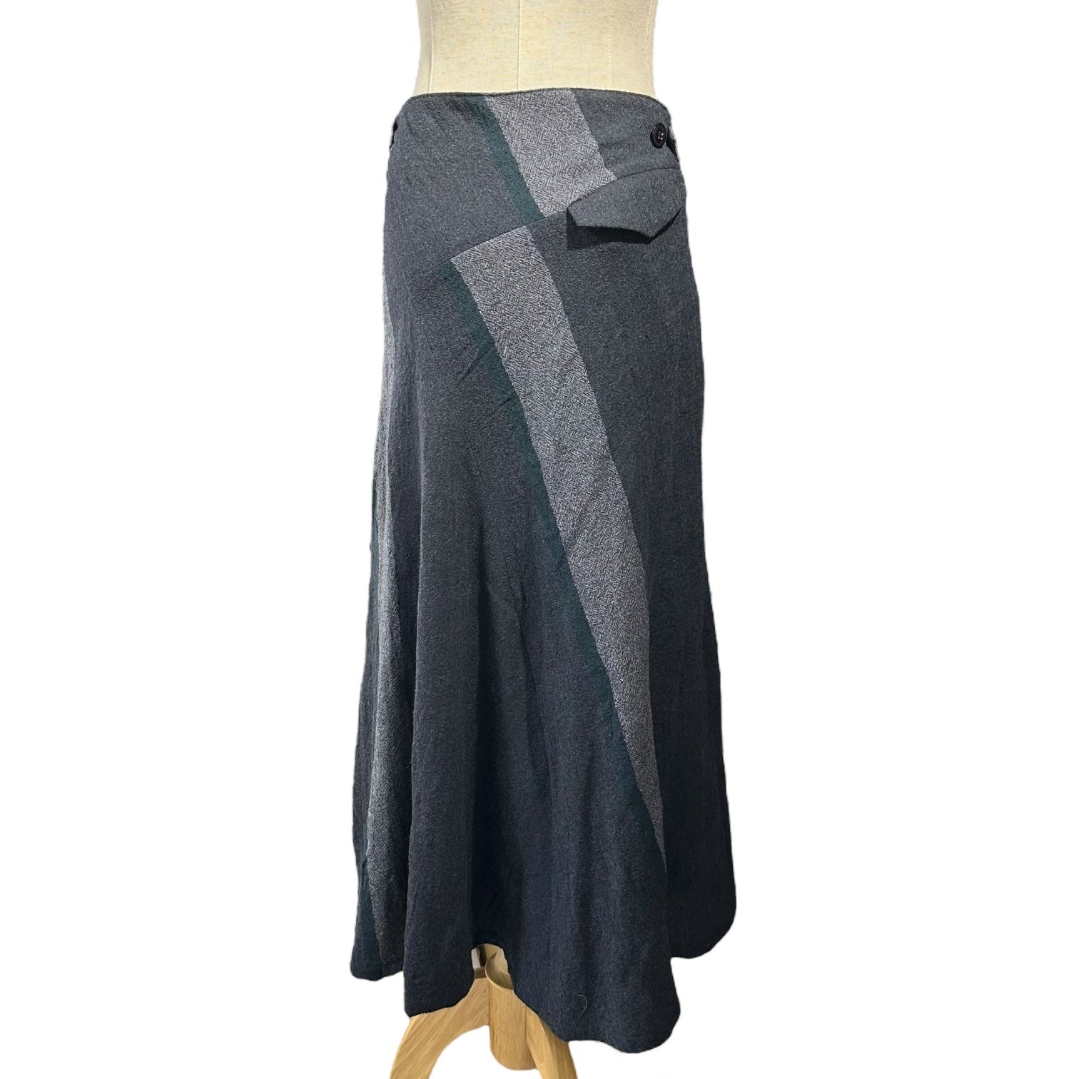 Y's(ワイズ) Asymmetrical flare wool long skirt アシンメトリー フレア ウール ロング スカート YS-S15-122 1 グレー