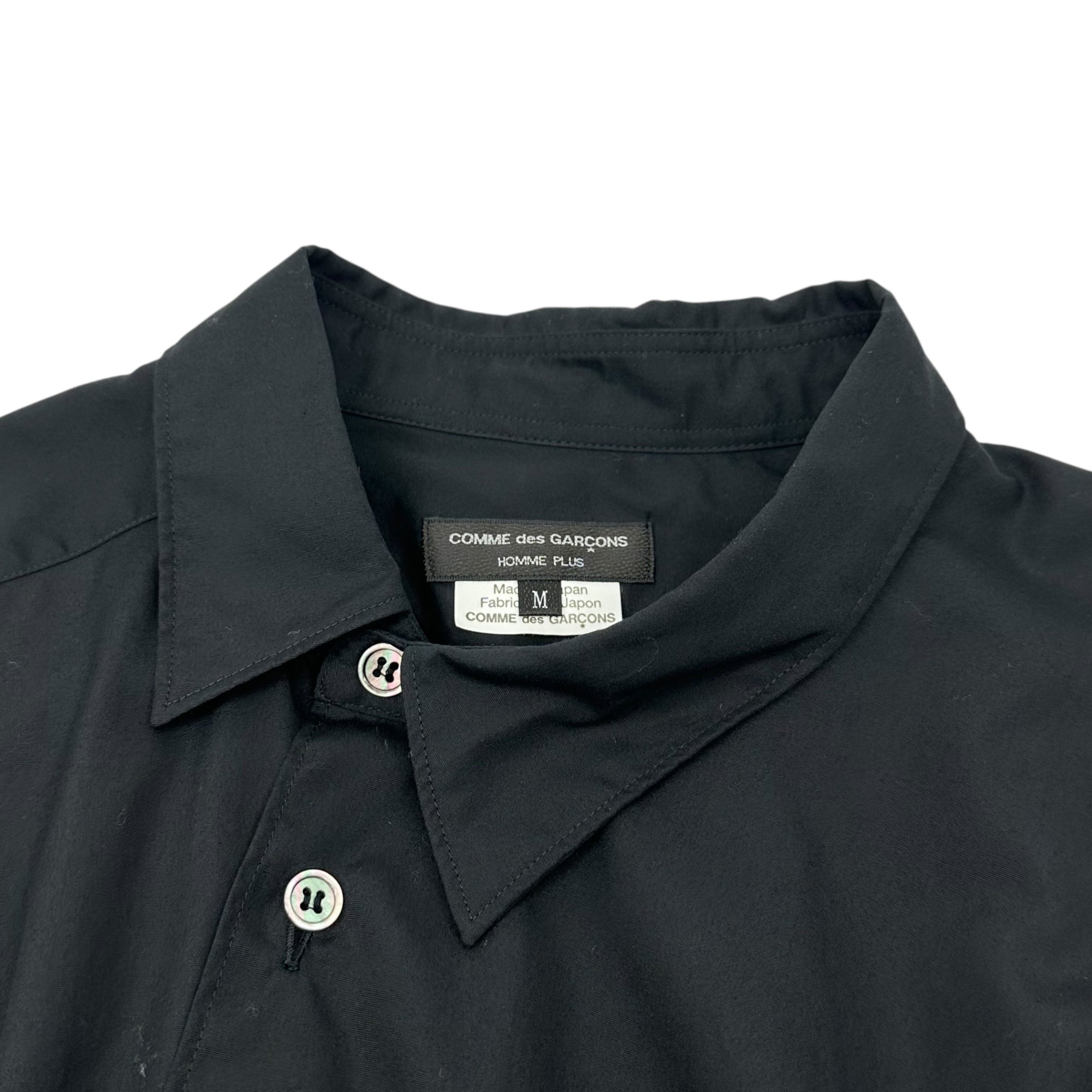 COMME des GARCONS HOMME PLUS(コムデギャルソンオムプリュス) 18AW White shock期 Twisted deformed long sleeve shirt 捻じれ 変形 長袖 シャツ PB-B003 M ブラック AD2018