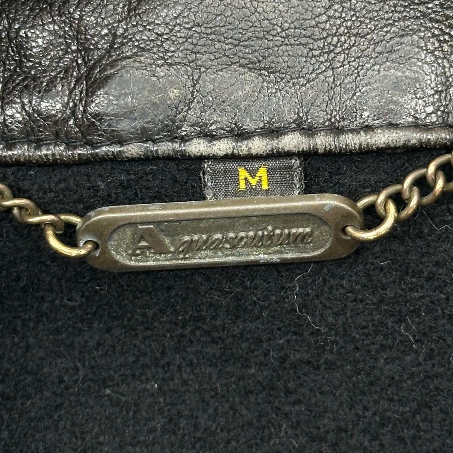 Aquascutum(アクアスキュータム) 70's~80's Vintage Leather Duffle Coat ヴィンテージ レザー ダッフル コート M ブラック 70年代~80年代