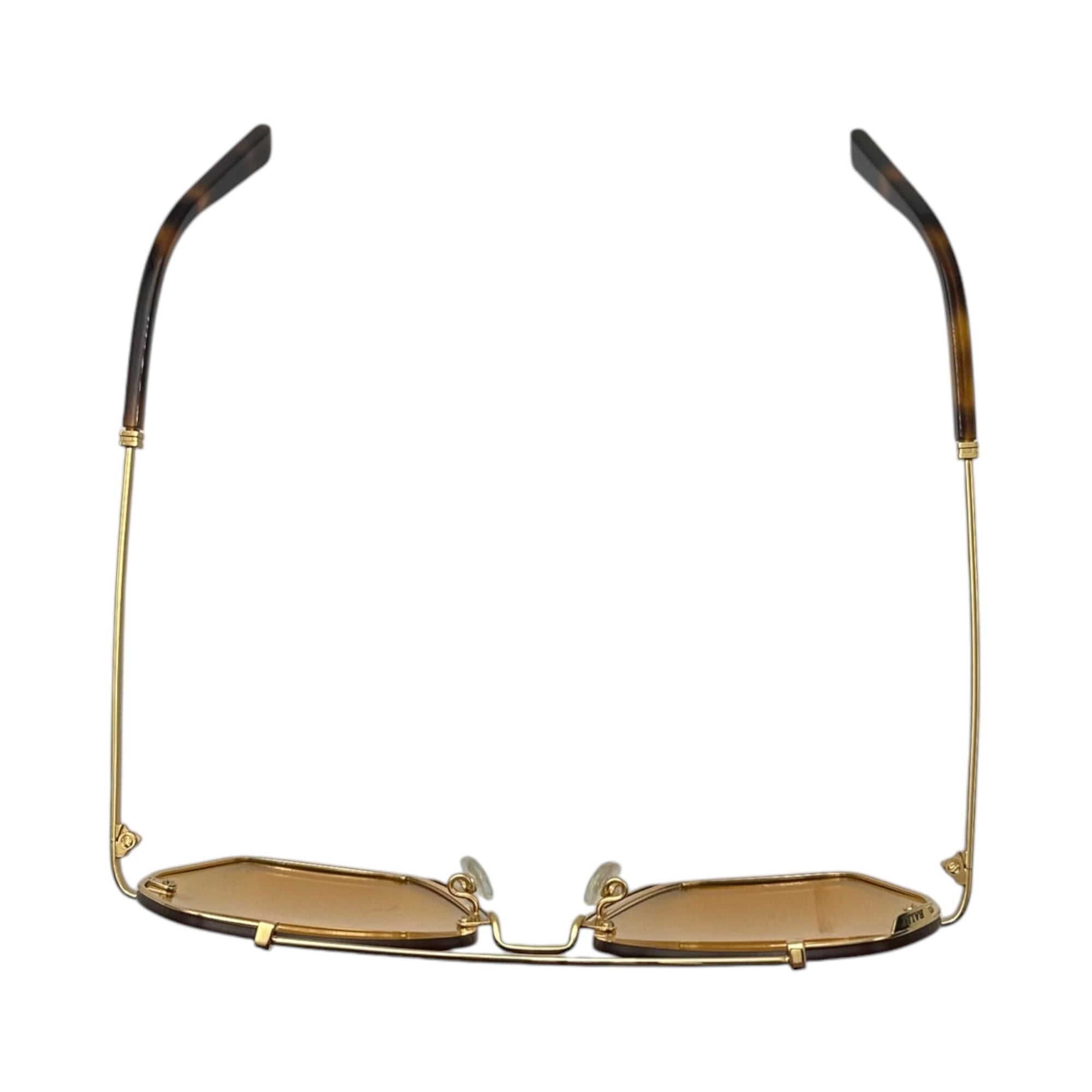 BALLY(バリー) Gold Hexagonal Full rim Sunglasses ヘキサゴナル フルリム サングラス ダブルブリッジ BY0011-H 57□19-145 ゴールド×ブラウン 眼鏡 メガネ