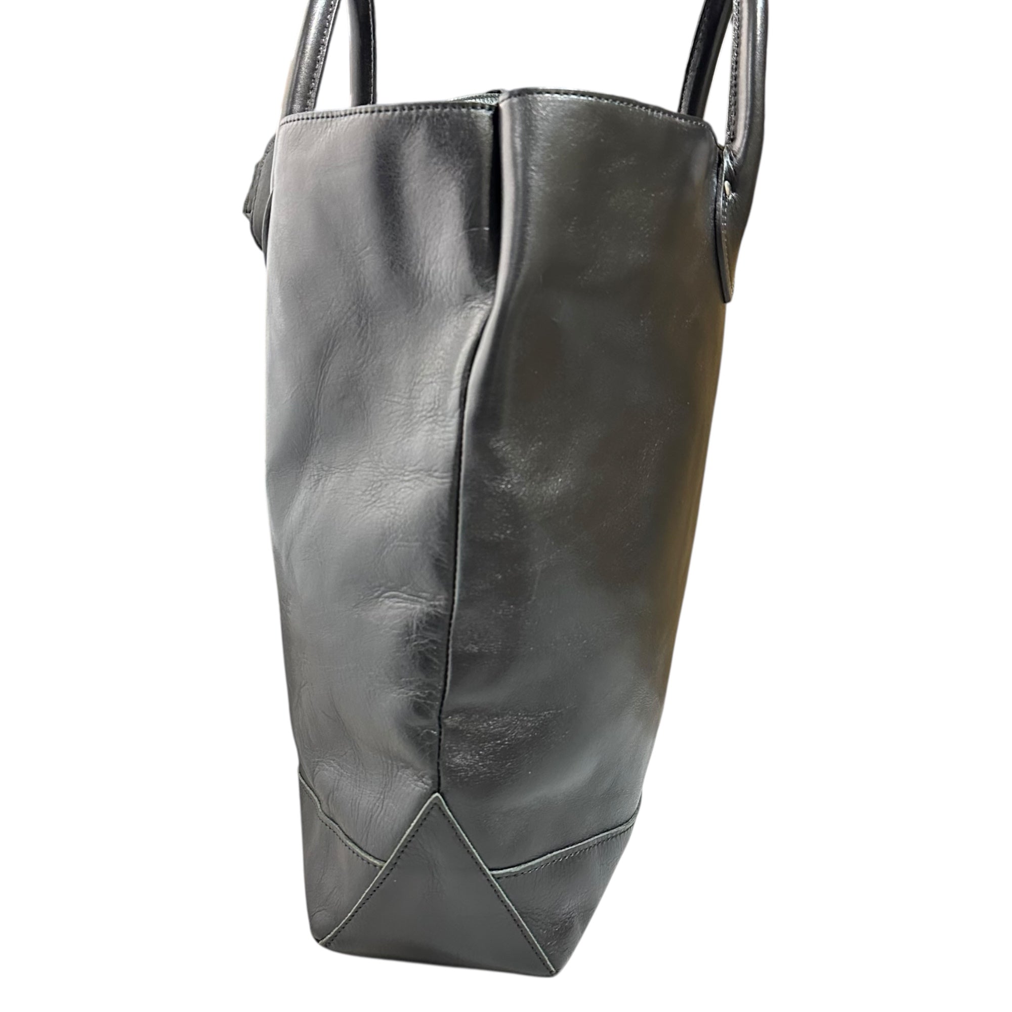 COMME des GARCONS JUNYA WATANABE(コムデギャルソンジュンヤワタナベ) Buffalo Check Lining Cow Leather Tote Bag バッファローチェック ライニング カウ レザー トート バッグ JH-K 205 ブラック