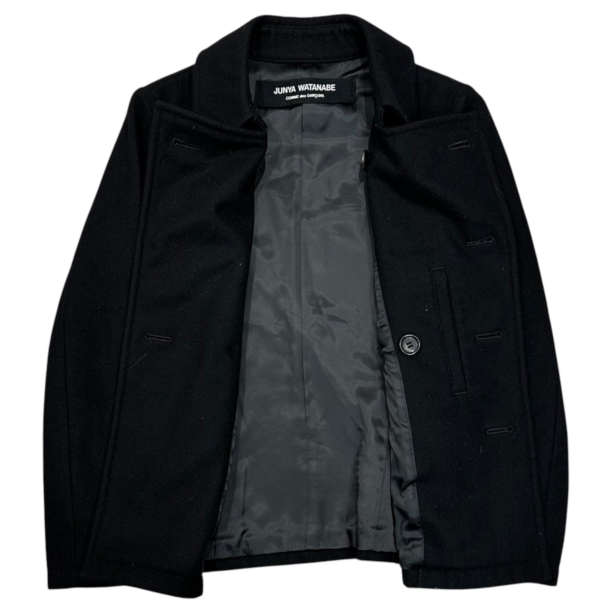 JUNYA WATANABE COMME des GARCONS(ジュンヤワタナベコムデギャルソン) 2008AW MeLton Peacoat メルトン Pコート JB-C044 表記無(M程度) ブラック AD2008