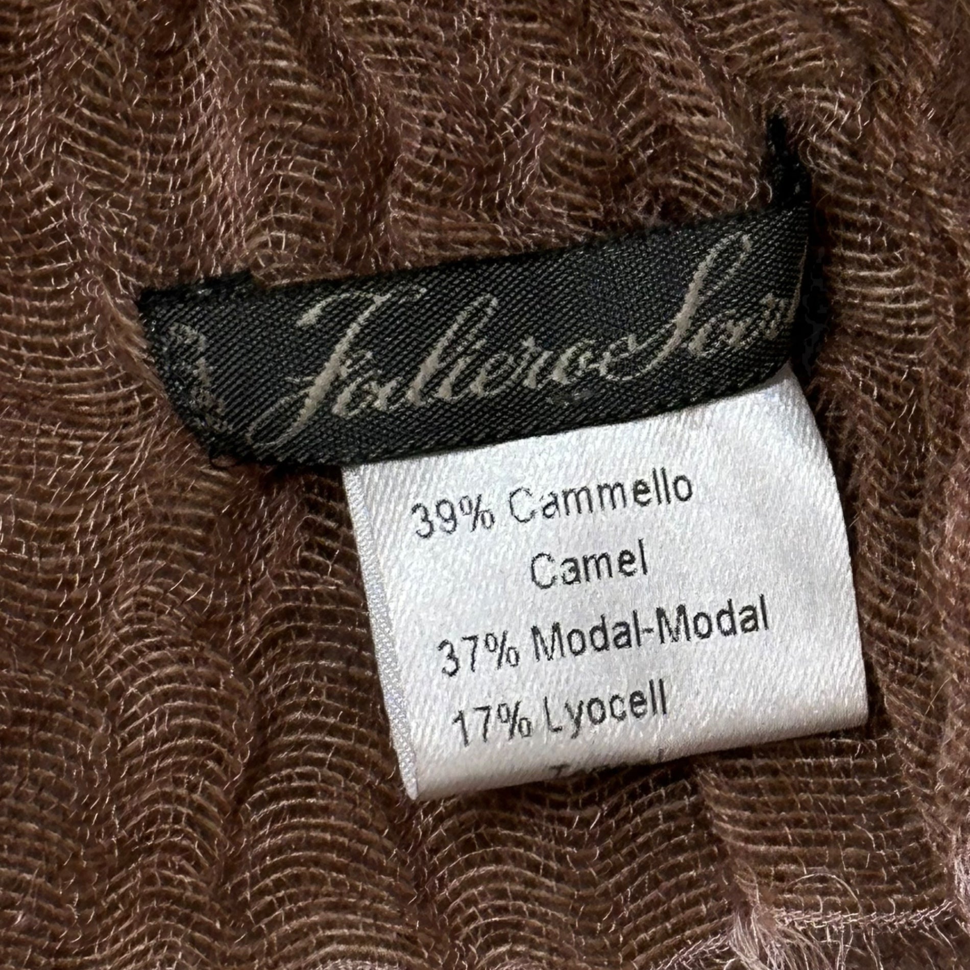 Faliero Sarti(ファリエロサルティ) キャメル シルク ストール ショール マフラー ライトピンク イタリア製