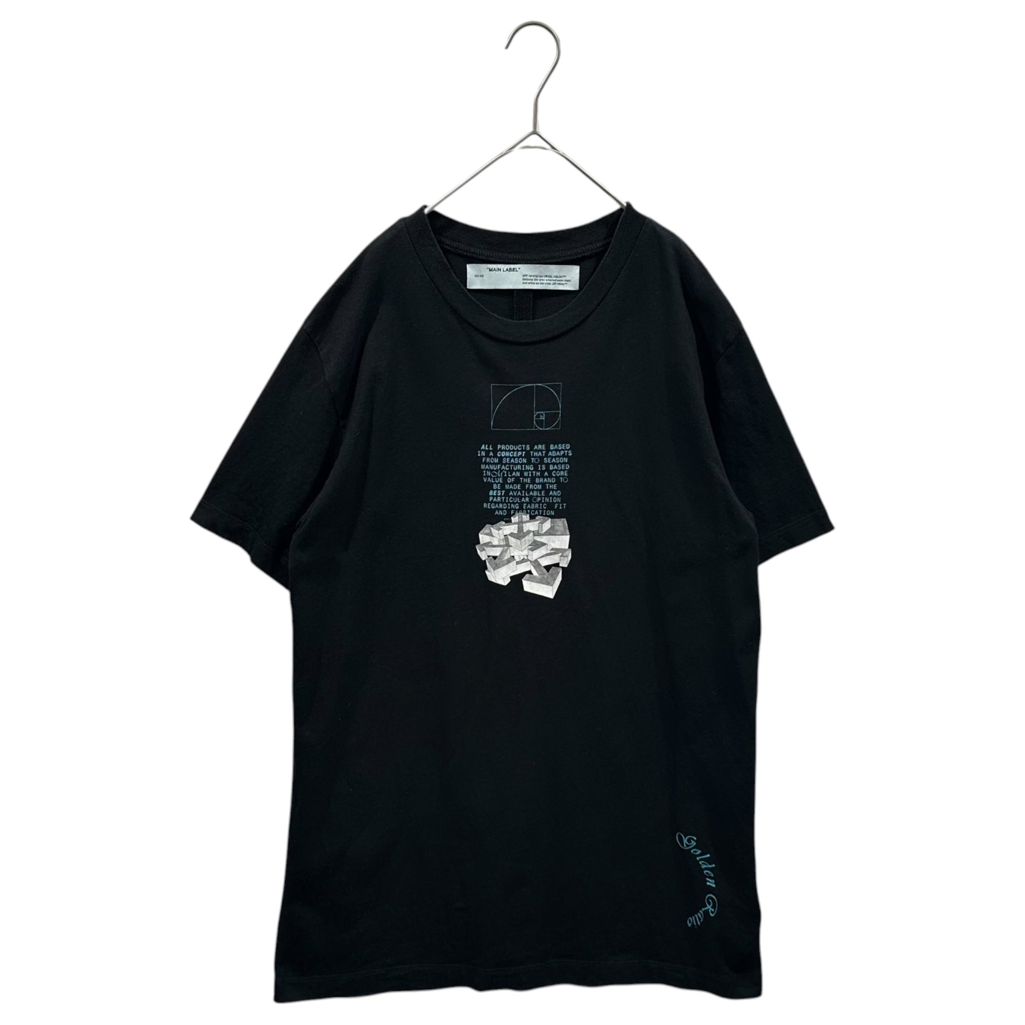 Off-White(オフホワイト) 20SS DRIPPING ARROWS 黄金比 モチーフ ロゴ Tシャツ OMAA027R20185005 M ブラック×ブルー×ホワイト