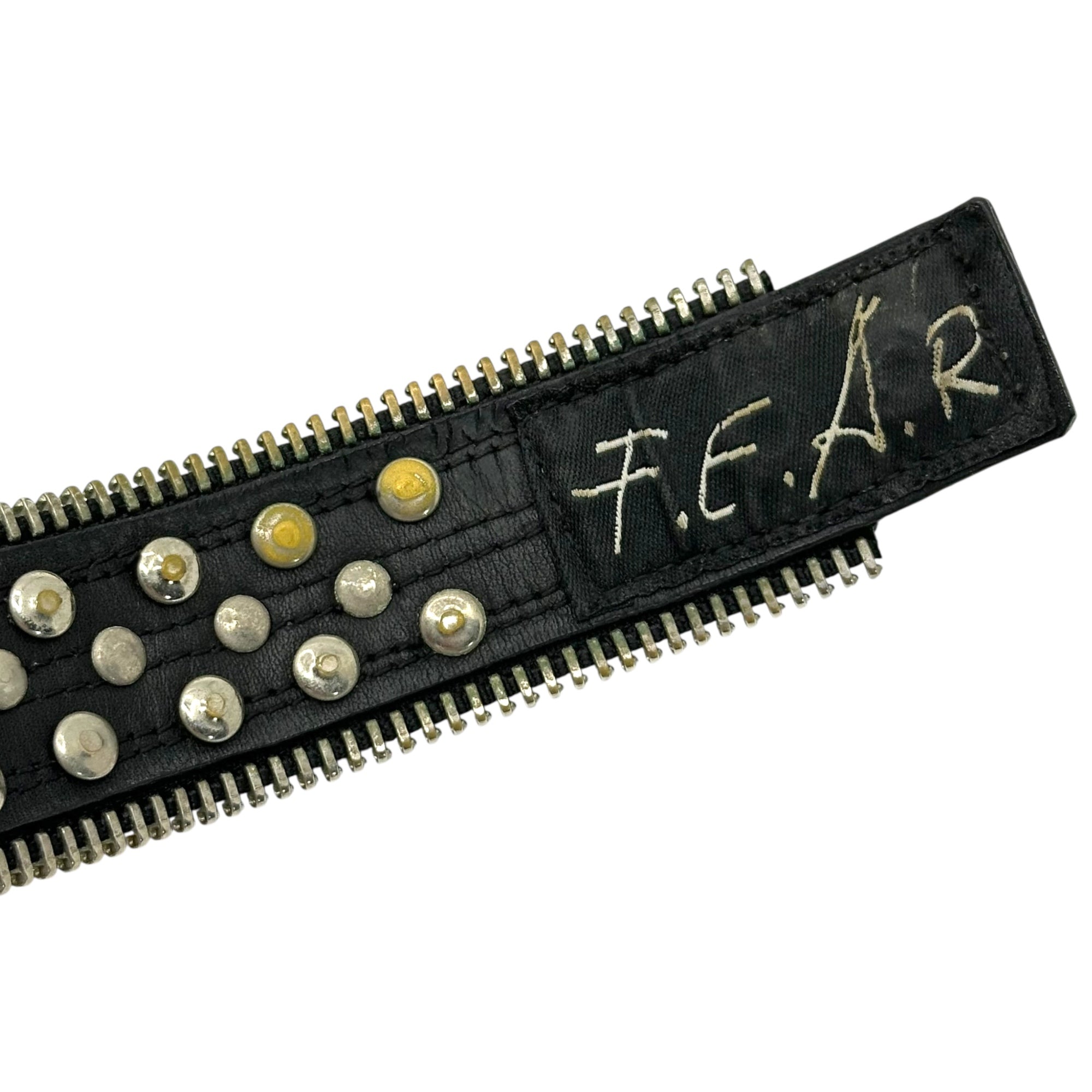 F.E.A.R(フィアー) Studded Zipper Leather Bracelet スタッズ ジップ レザー ブレスレット ブラック