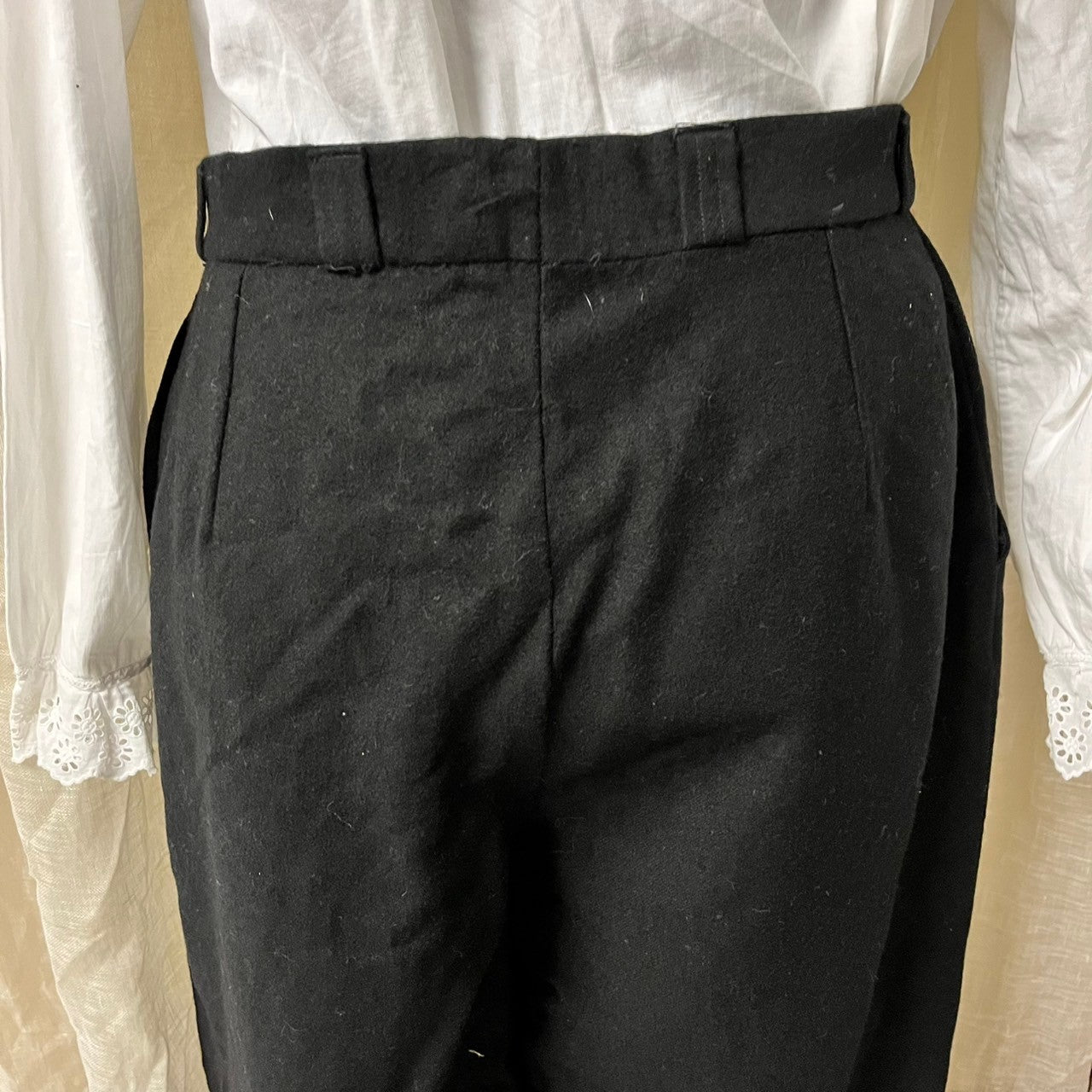 Euro Vintage(ヨーロッパヴィンテージ) the moon_70's wool tapered pants/ウールテーパードパンツ 44(Lサイズ程度) ブラック