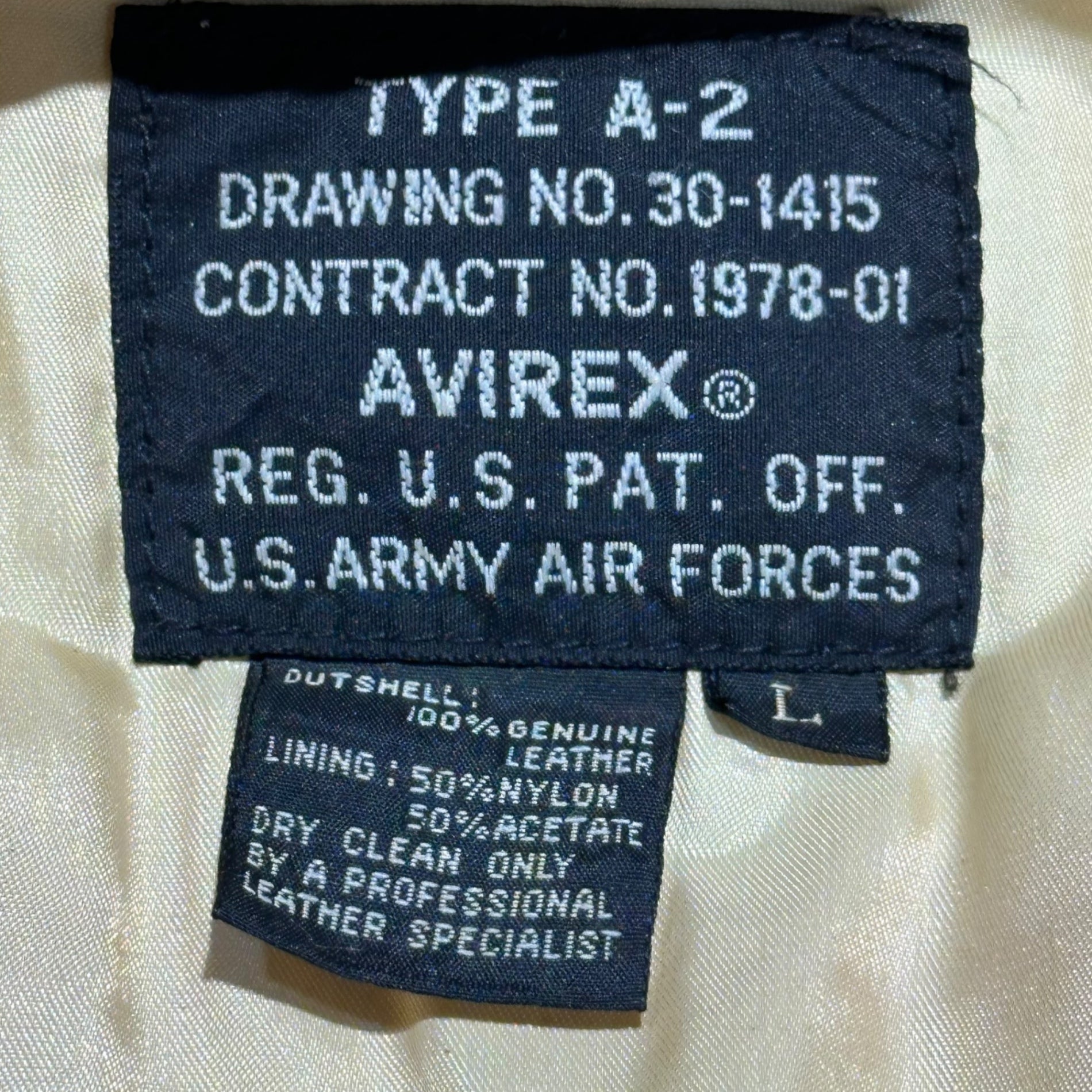 AVIREX(アヴィレックス) 90's A-2 LEATHER FLIGHT JACKET ガール バックペイント レザー フライト ジャケット L ブラウン 90年代 ヴィンテージ ミリタリー Victory 1945