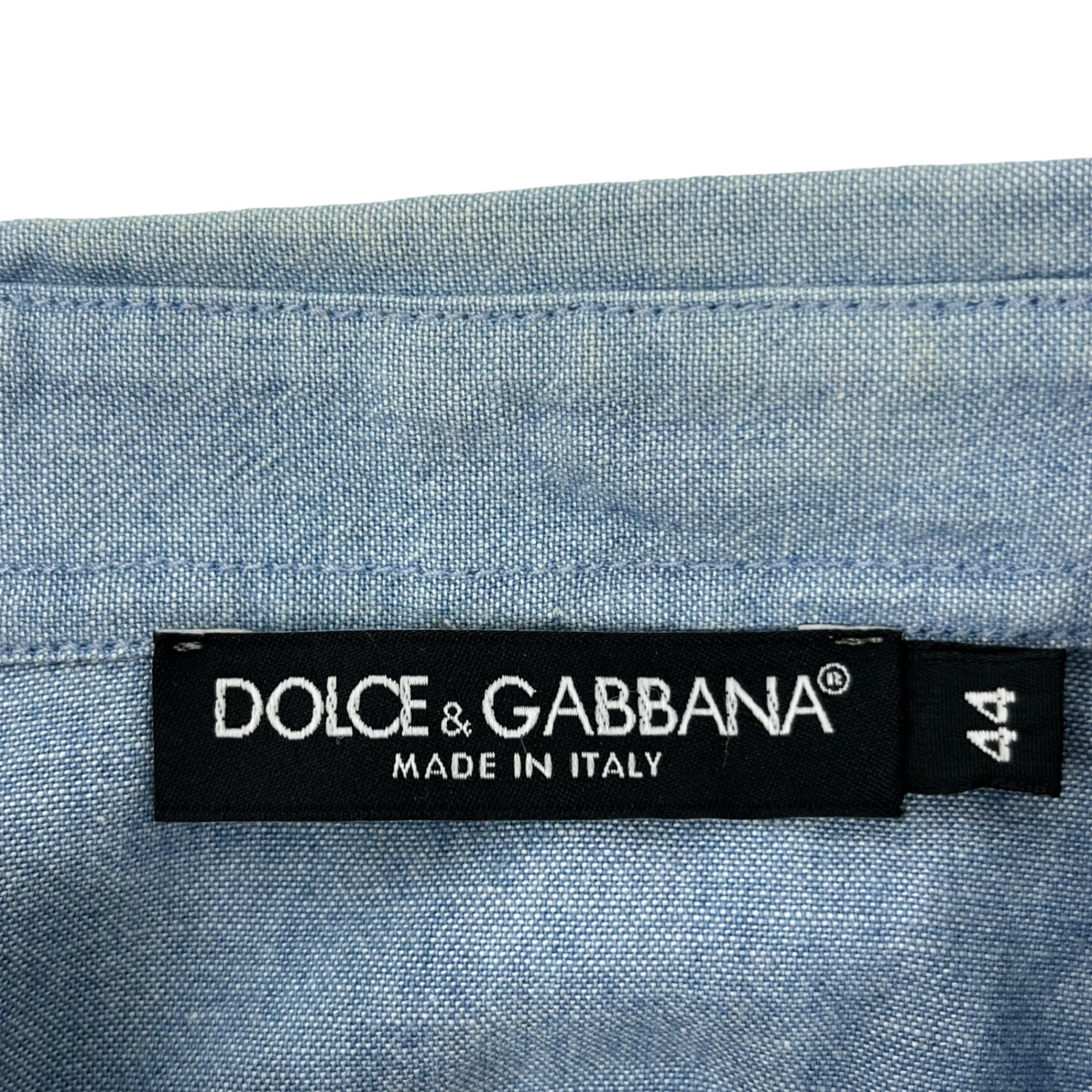 DOLCE&GABBANA(ドルチェ&ガッバーナドルガバ) Denim polo switching shirt デニム 切替 ポロシャツ 44(S程度) グレー