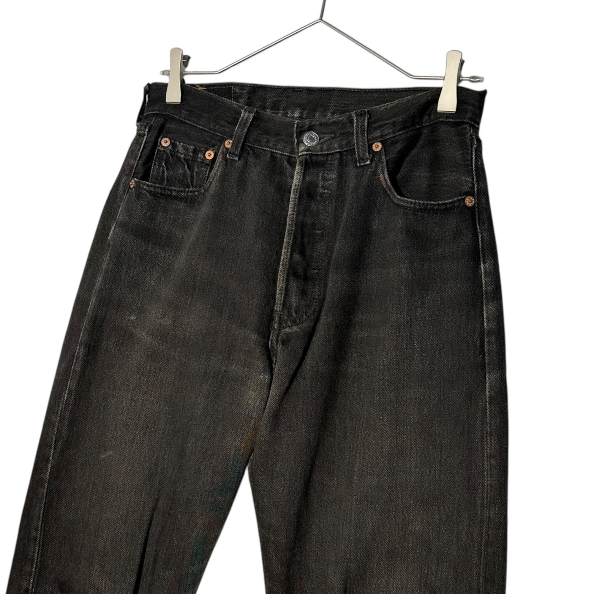 Levi's(リーバイス) 90's 501 USA made Post-dyed Black Denim Pants 後染め ブラック デニム パンツ W29 L34 ブラック 90年代 USA製 裏ボタン524 ヴィンテージ