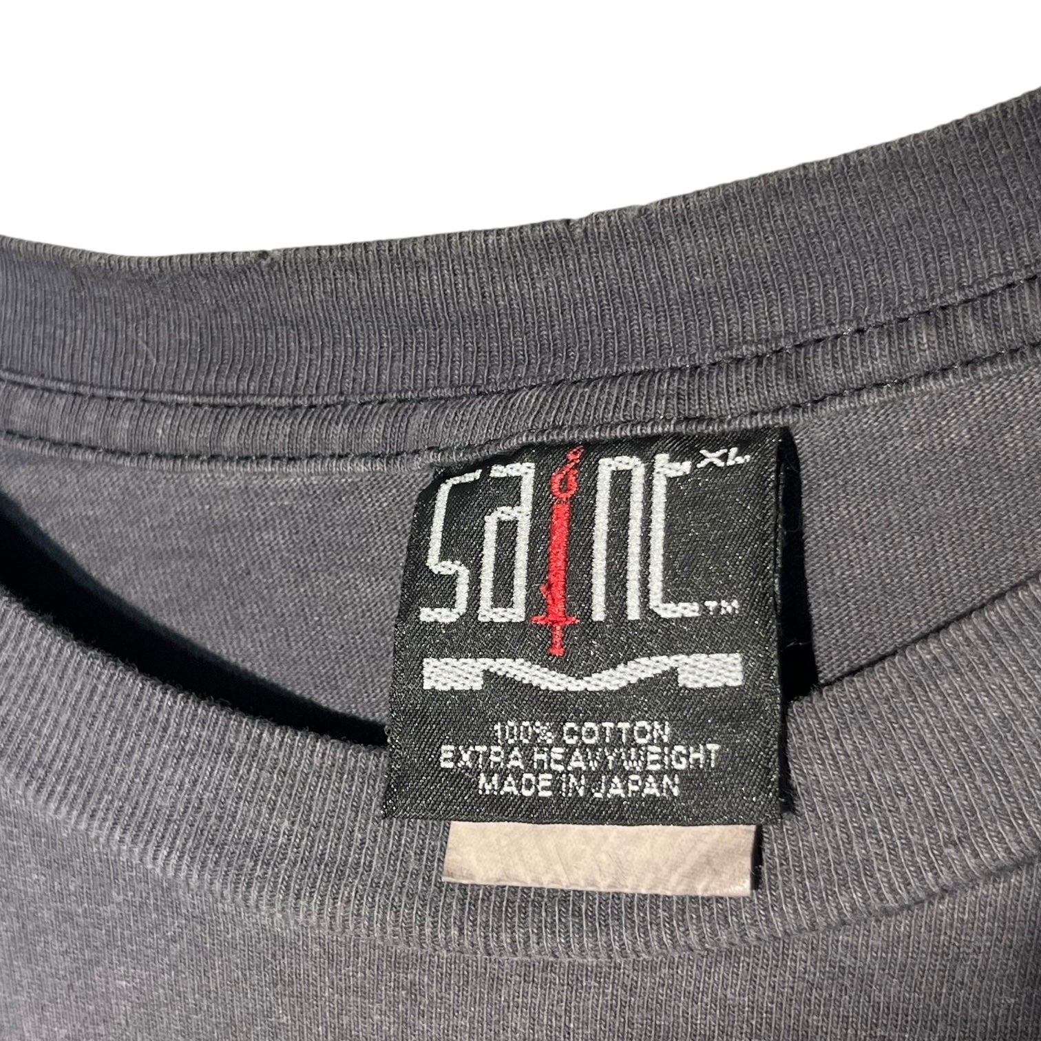 SAINT MICHAEL(セントマイケル) 24SS SS TEE COLORFUL SAINT ヴィンテージ 加工 ロゴ Tシャツ SM-YS8-0000-001 XL ブラック