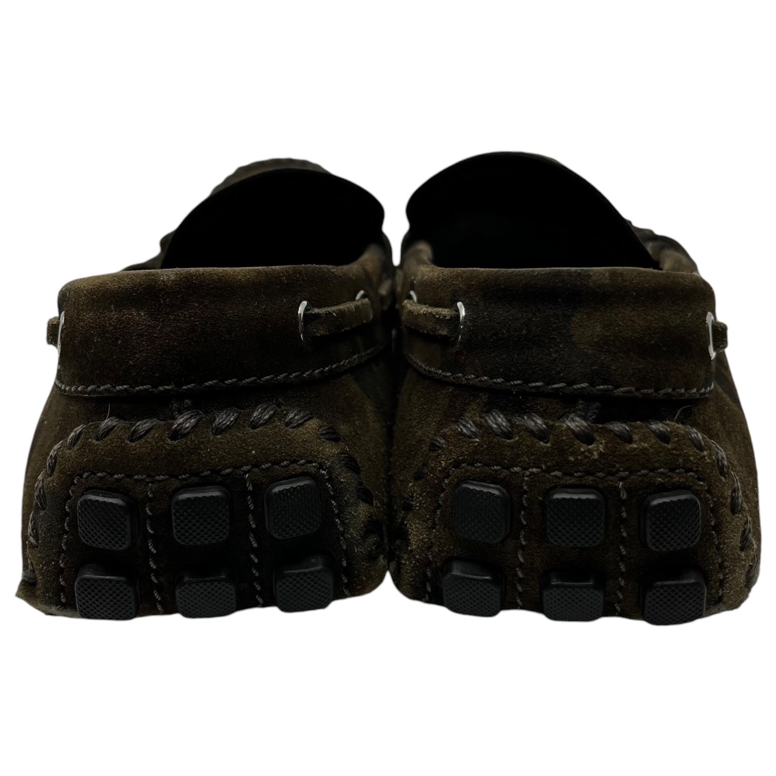 LOUIS VUITTON(ルイヴィトン) Camouflage moccasin driving shoes カモフラ モカシン ドライビング シューズ 製造番号:ND0133 9 1/2(27.5cm~28cm程度) カーキ 迷彩 ロゴ ローファー スリッポン