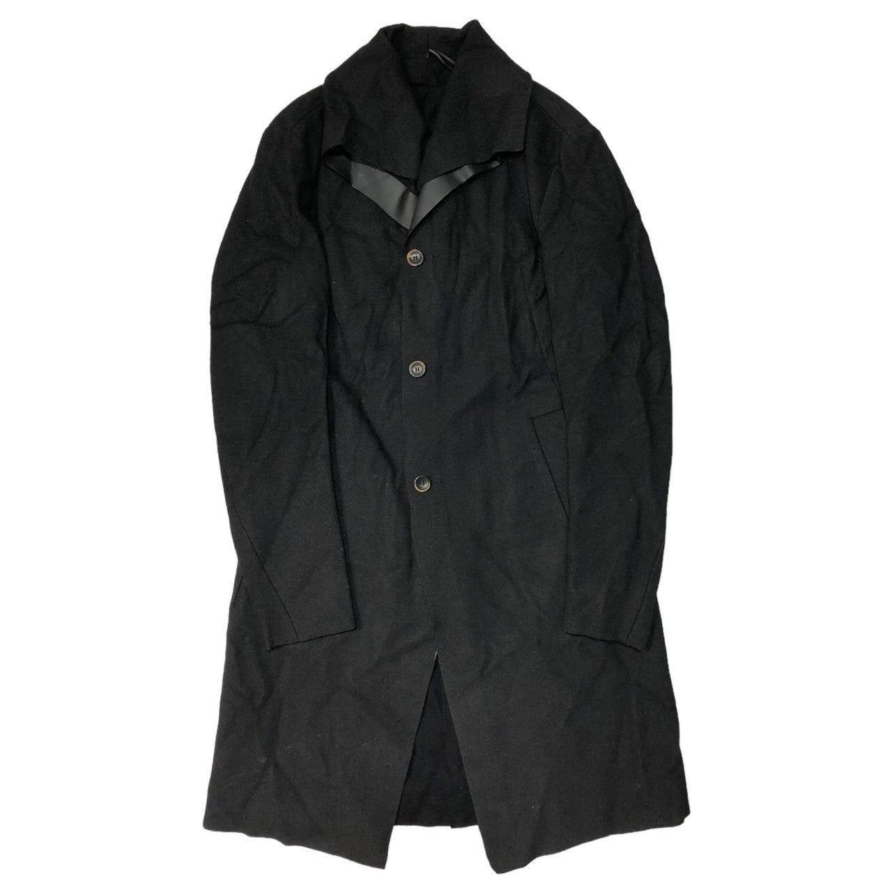 masnada(マスナダ) 14AW Urethane resin pressure bonding tape layered coat ウレタン樹脂 圧着テープ レイヤード コート M1316 SIZE 44(S) ブラック