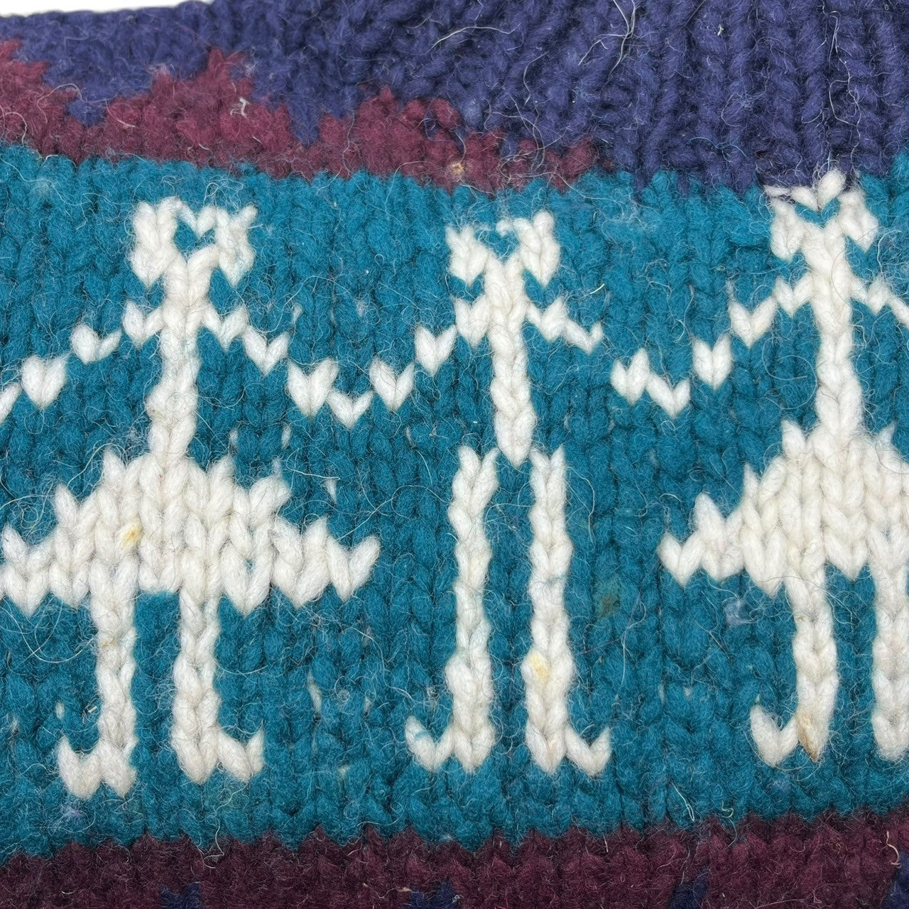 INDIGENOUS DESIGNS(インディアンデザインズ) Ecuador made Indian low gauge knit エクアドル製 インディアン ローゲージ ニット M ネイビー×グリーン 環境保護 サスティナブル オーガニック