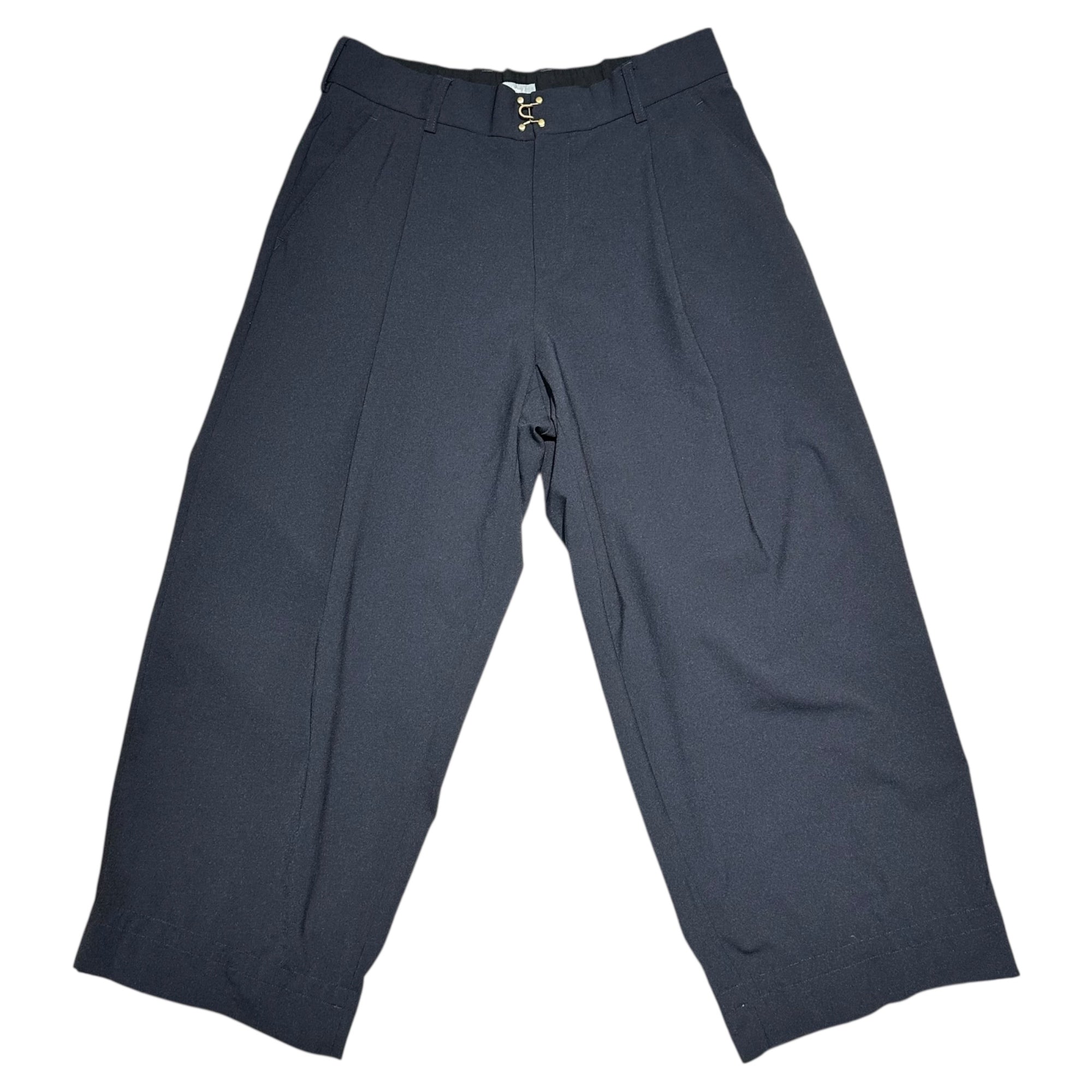 kolor BEACON(カラービーコン) 24SS Waist hook button wide slacks ウエスト フックボタン ワイド スラックス パンツ 24sbm-p09136 2(M程度) ネイビー 参考定価38,500円(税込)