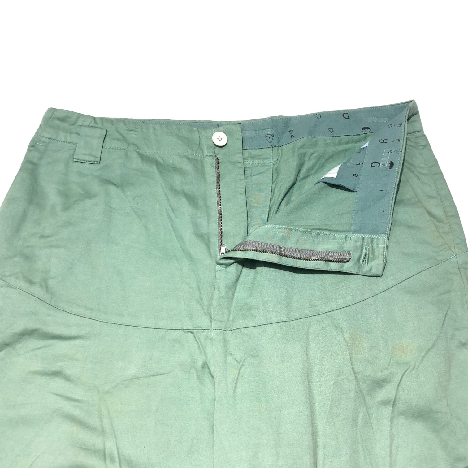 Dulcamara(ドゥルカマラ) Cotton linen wide easy pants コットン リネン ワイド イージー パンツ SIZE 1(S) グリーン