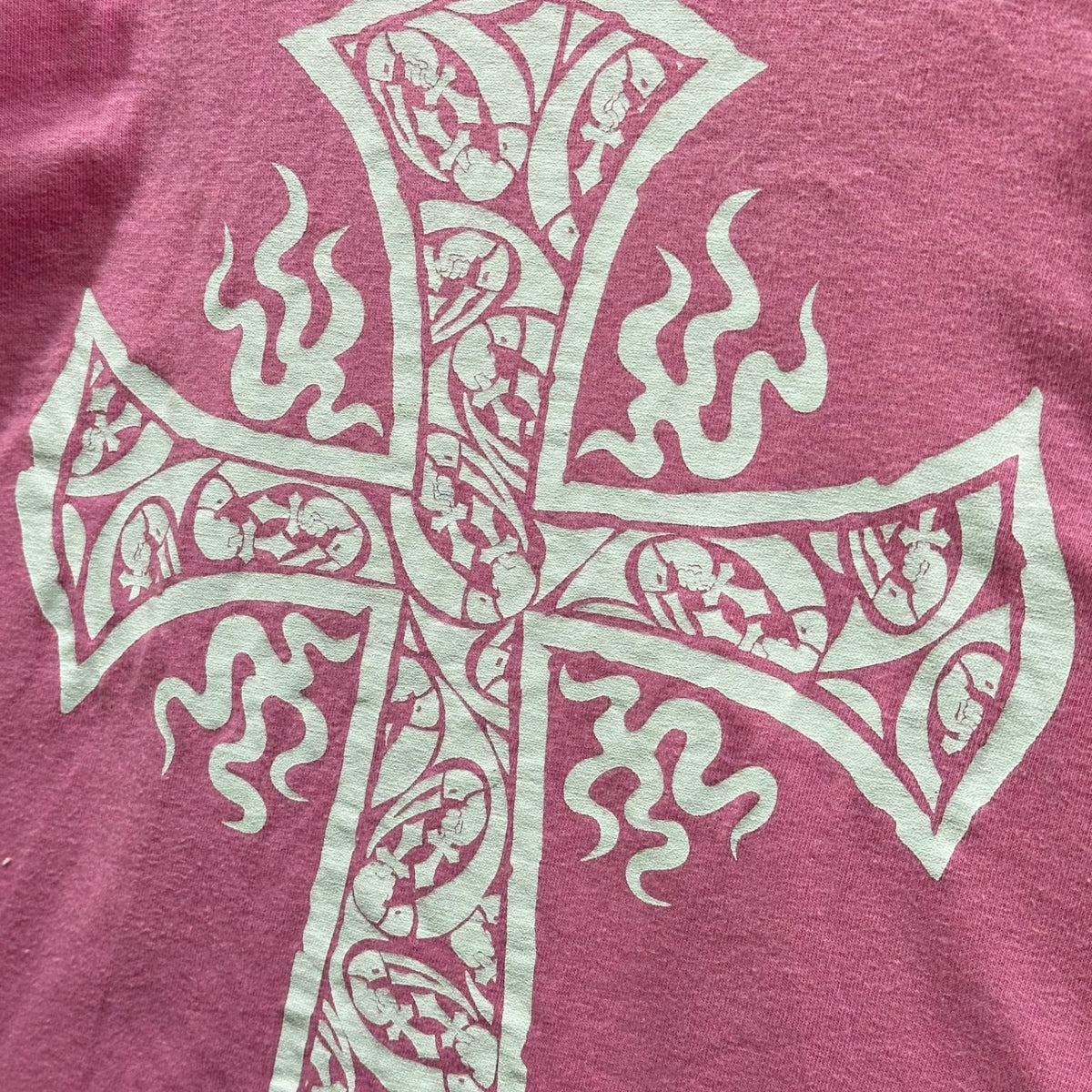 COMME des GARCONS JUNYA WATANABE MAN PINK(コムデギャルソンジュンヤワタナベマンピンク) 2003SS ”FREE RIDER” Graphic Tee グラフィック Tシャツ UI-T028 表記無(S程度) ピンク 00's クロス