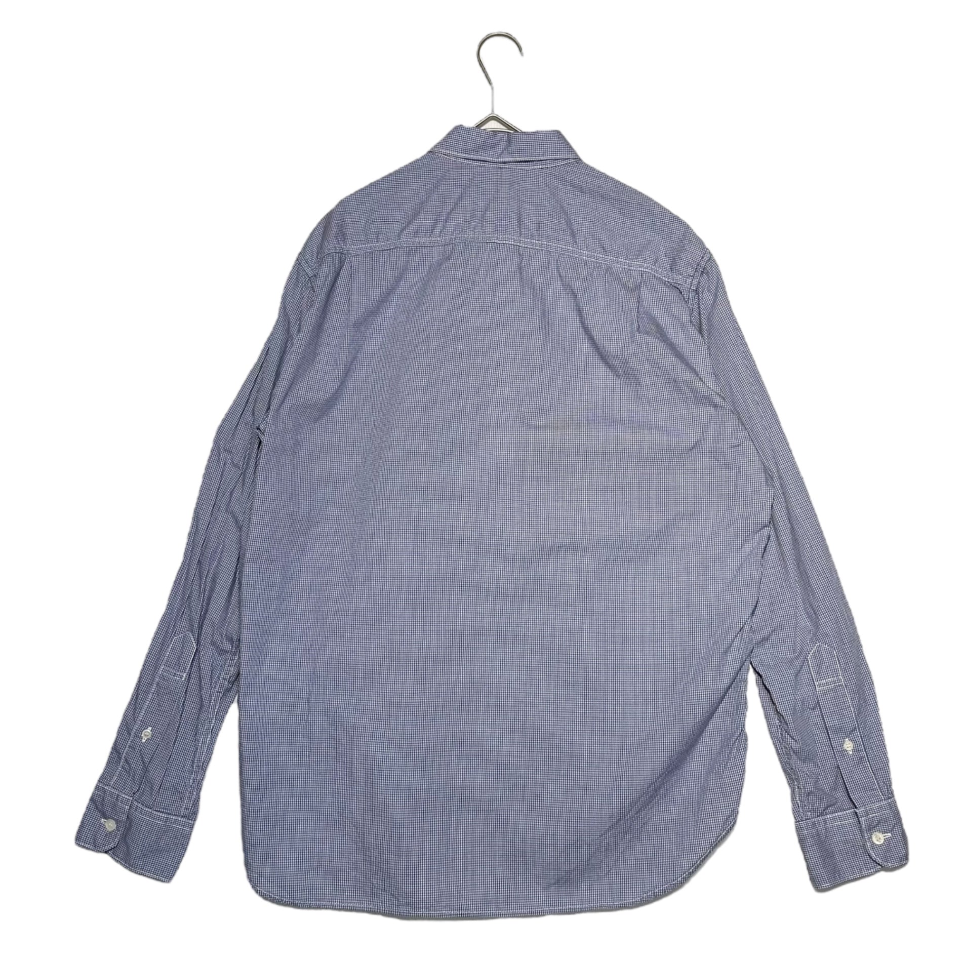 COMME des GARCONS HOMME(コムデギャルソンオム) 20AW Different Fabric Switched Gingham Check L/S Shirt 異素材切替 ギンガム チェック 長袖 シャツ HF-B006 M ブルー×ネイビー パッチワーク AD2020
