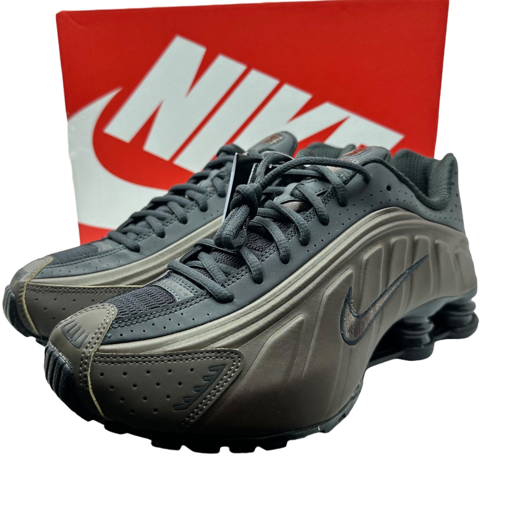 NIKE(ナイキ) Shox R4 "Ironstone" ショックス AR3565-007 27cm ブラウン×ブラック ローカット スニーカー 箱付