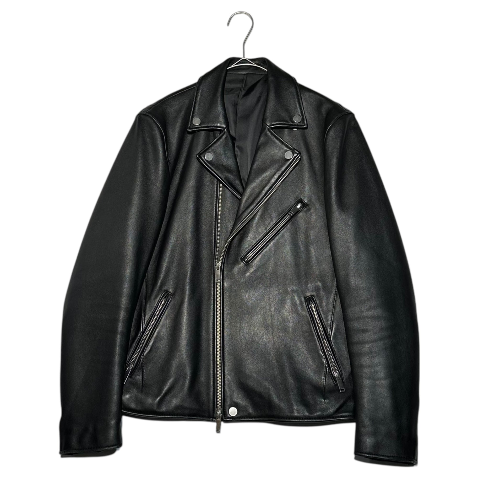 STUDIOUS(ステュディオス) Double Lamb Leather Riders Jacket ダブル ラムレザー ライダース ジャケット 107458002 3(L程度) ブラック