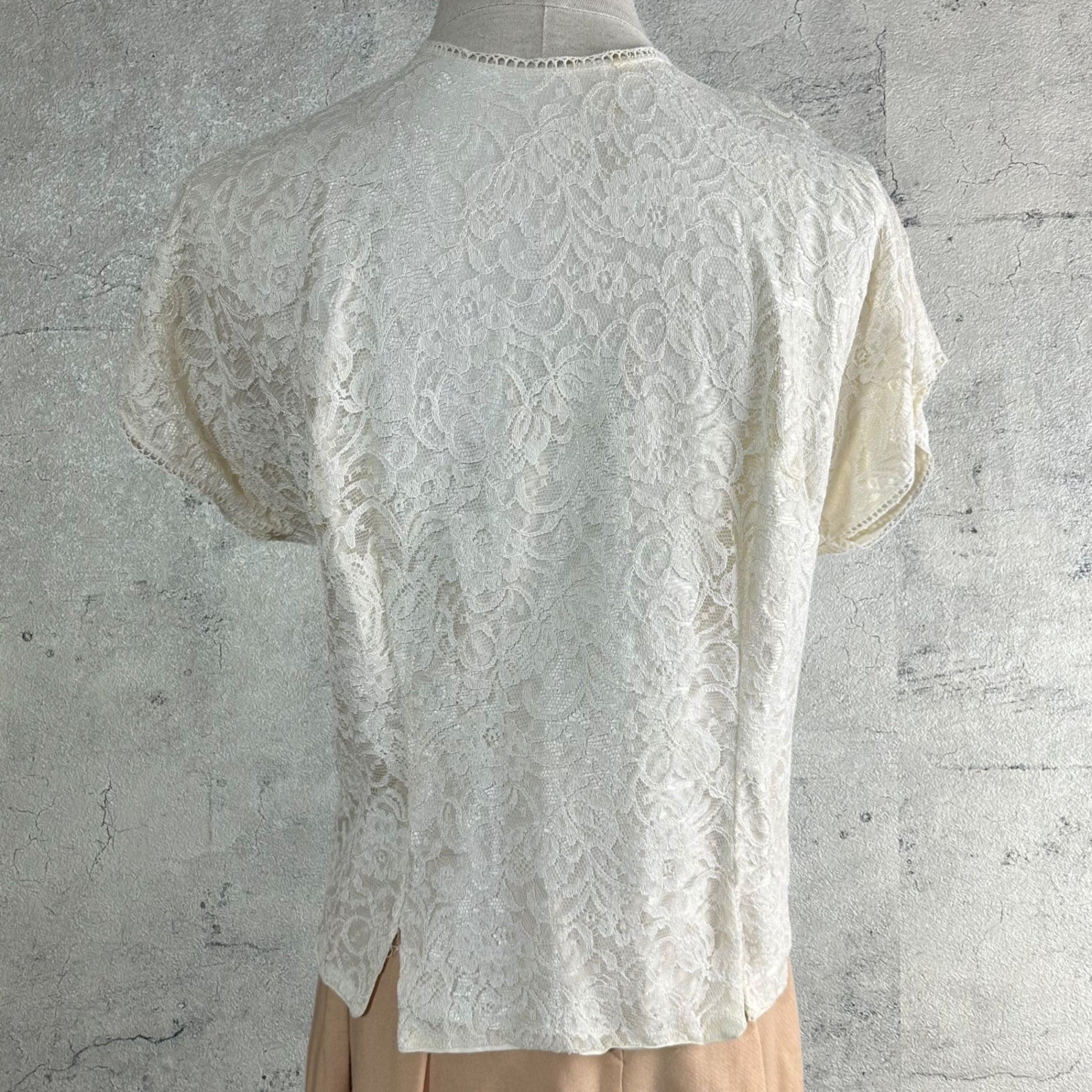 VINTAGE(ヴィンテージ) 60~'s all lace blouse 総レースブラウス FREE アイボリー