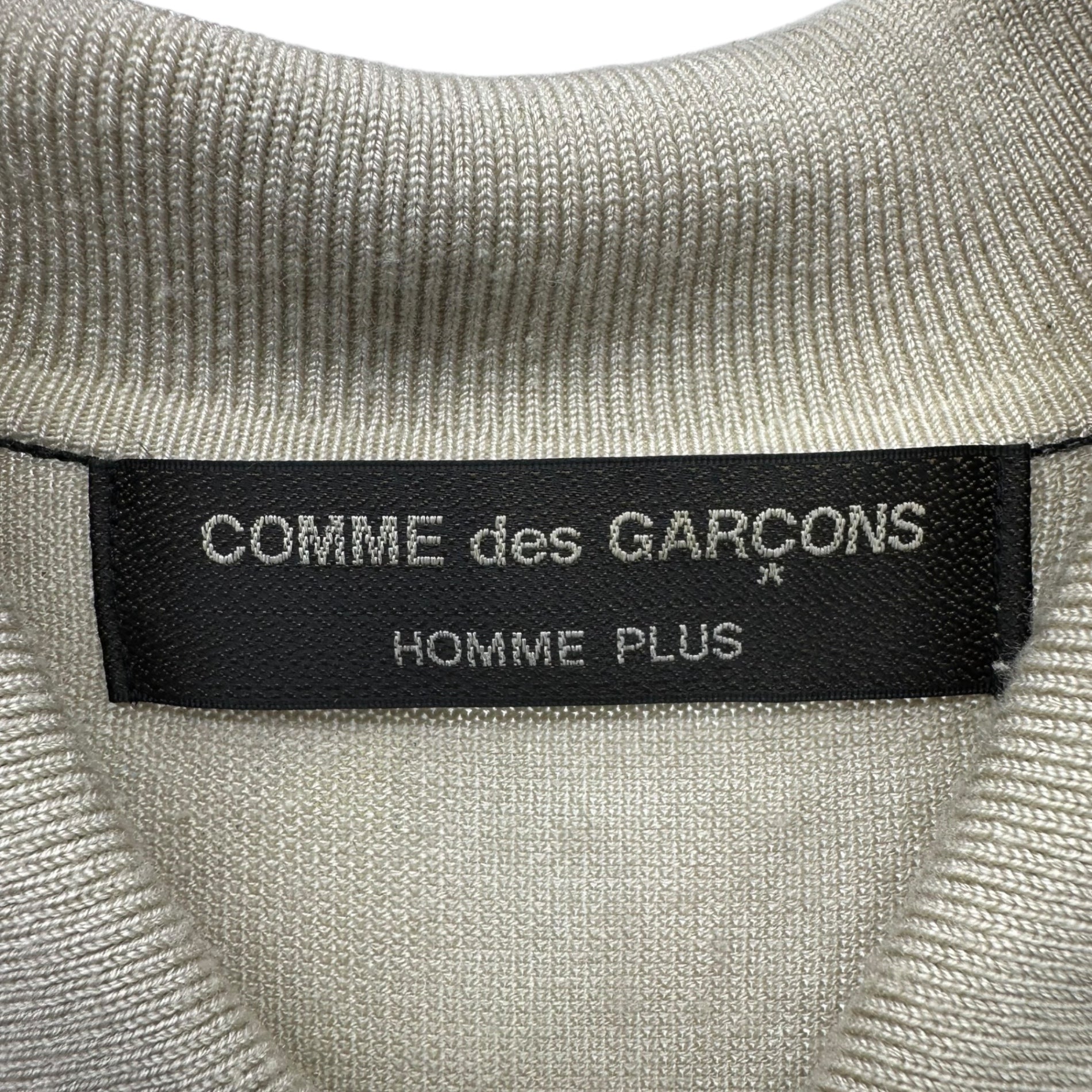 COMME des GARCONS HOMME PLUS(コムデギャルソンオムプリュス) 03SS "daytime evening期" Switching S/S knit polo shirt 切替 半袖 ニットポロシャツ PI-N029 表記消(M程度) ブラック×ベージュ 00's
